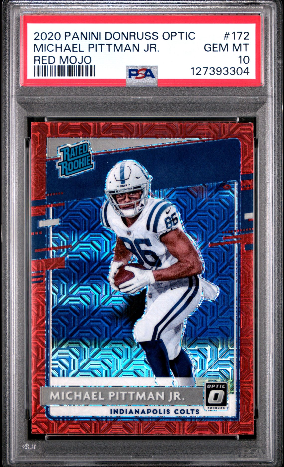 2020 Panini Donruss Optic Michael Pittman Jr. #172 (Red Mojo) Gem Mt 10 front