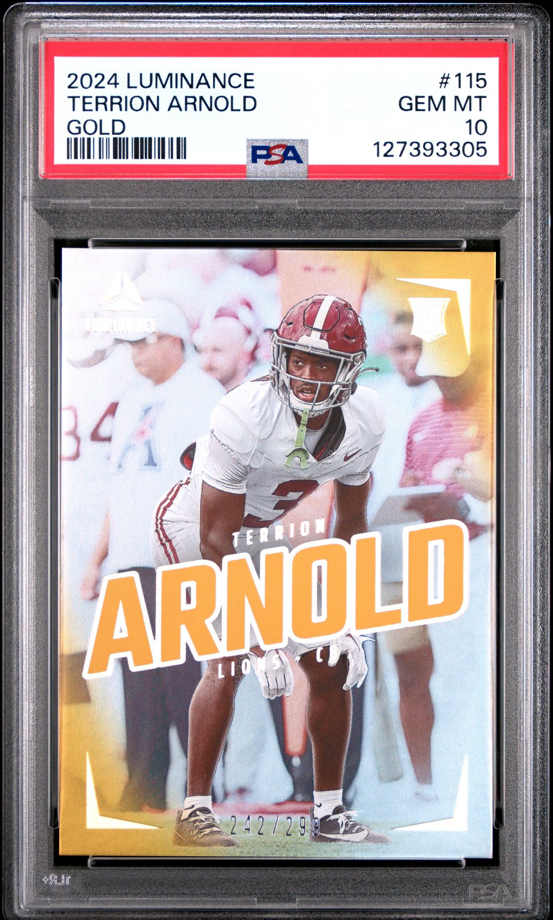 2024 Panini Luminance Terrion Arnold #115 (Gold) Gem Mt 10 front