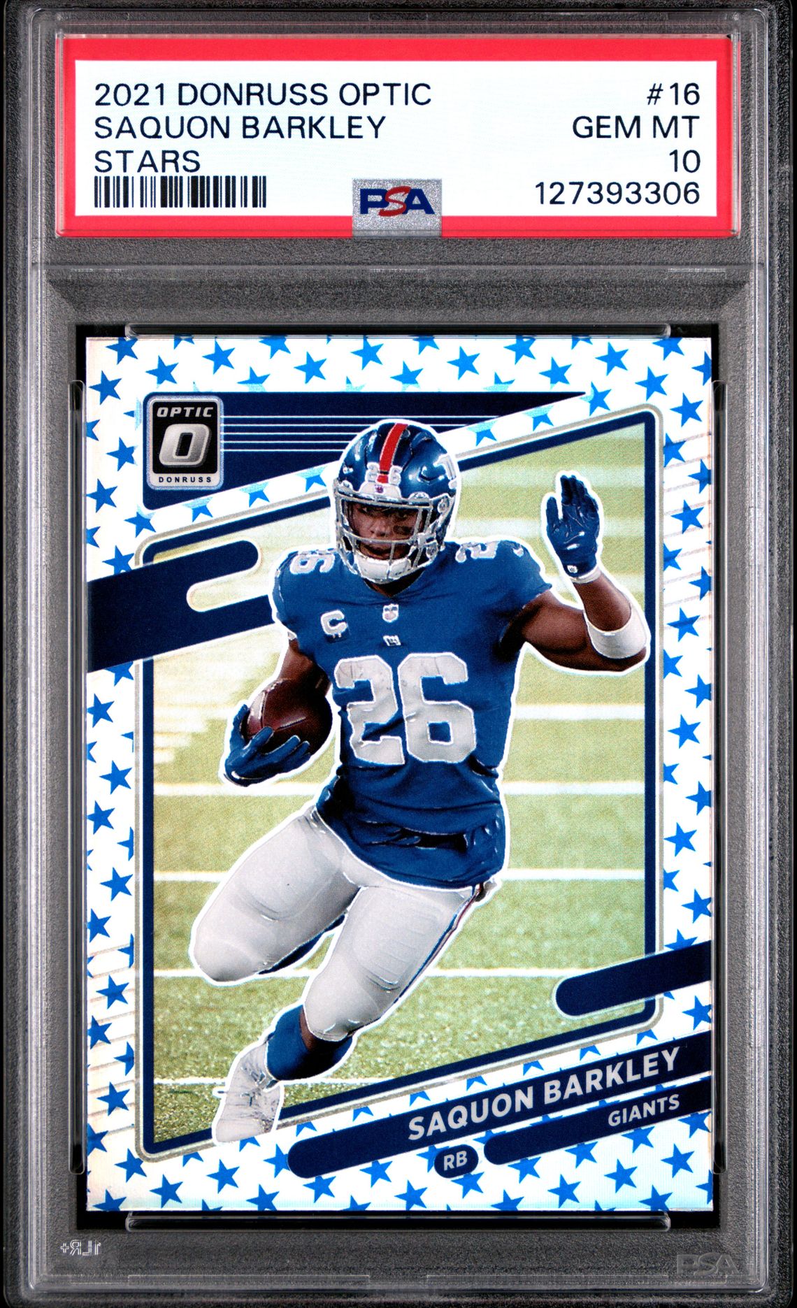 2021 Panini Donruss Optic Saquon Barkley #16 (Stars) Gem Mt 10 front