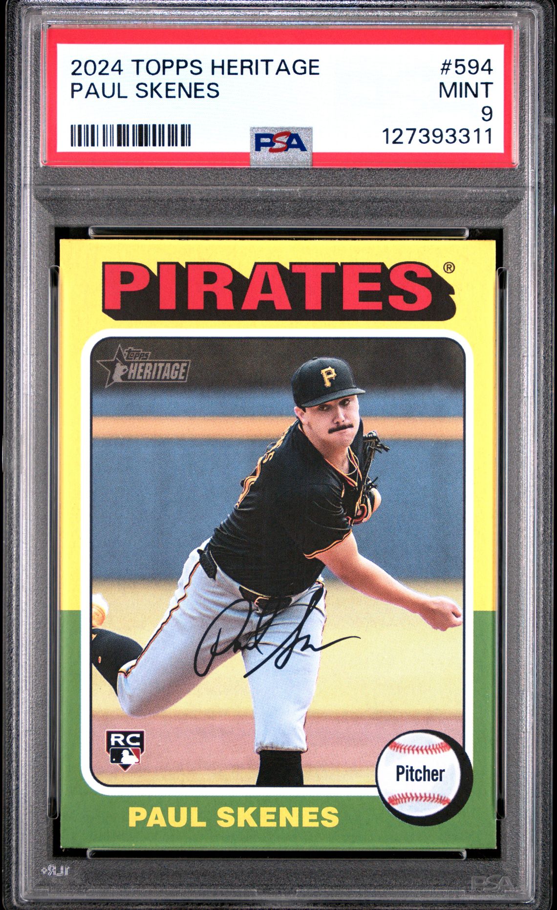 2024 Topps Heritage Paul Skenes #594 Mint 9 front