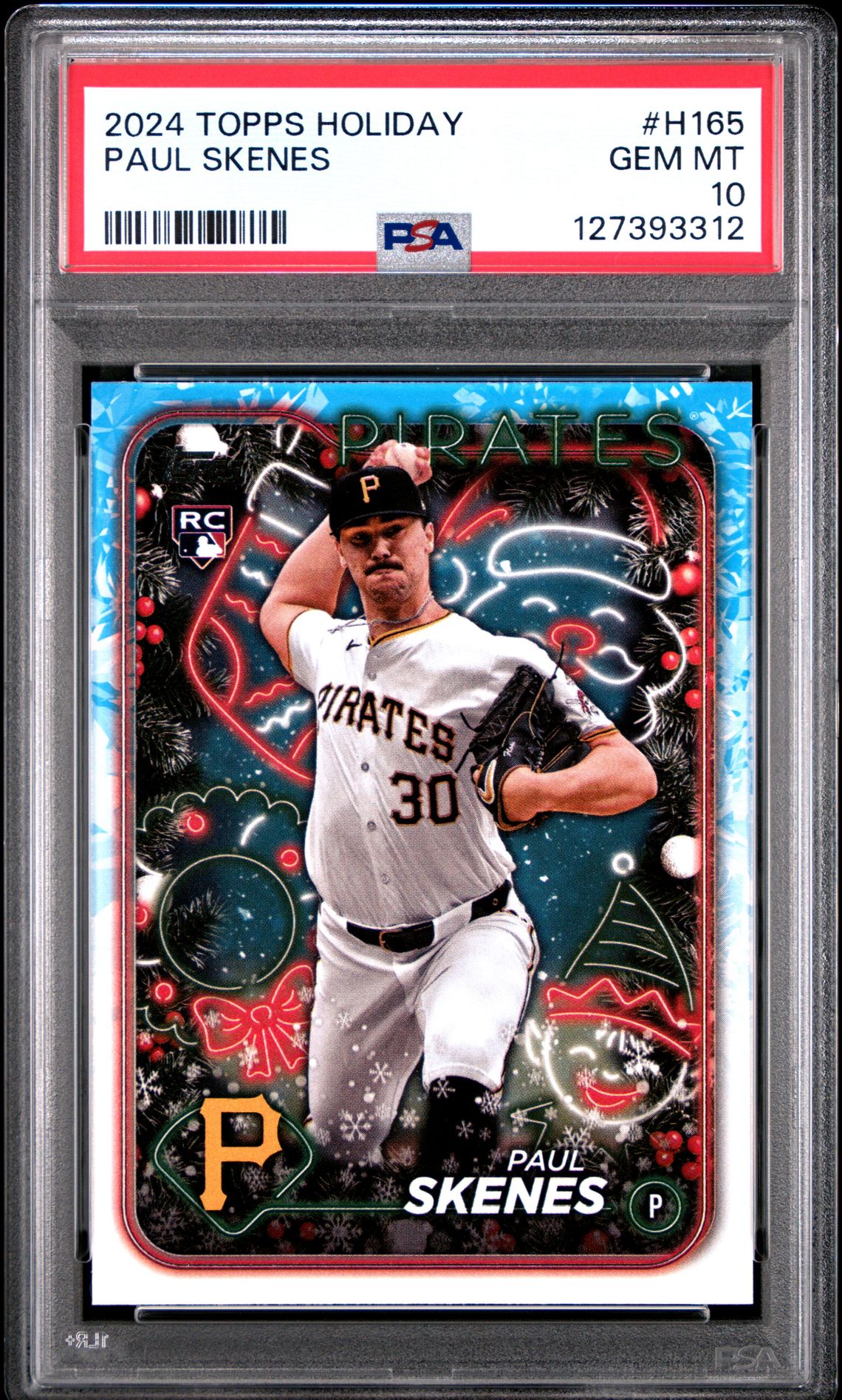 2024 Topps Holiday Paul Skenes #H165 Gem Mt 10 front