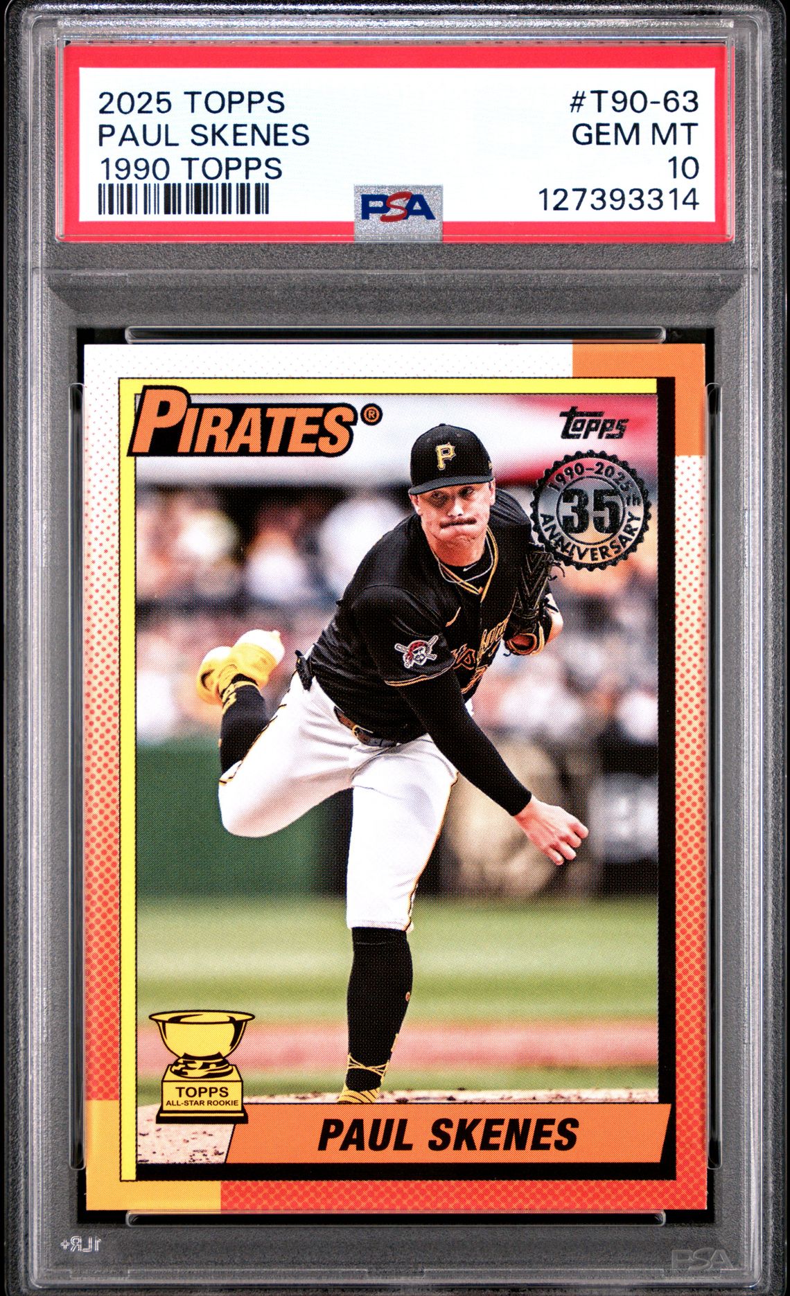 2025 Topps 1990 Topps Baseball Paul Skenes #T90-63 Gem Mt 10 front