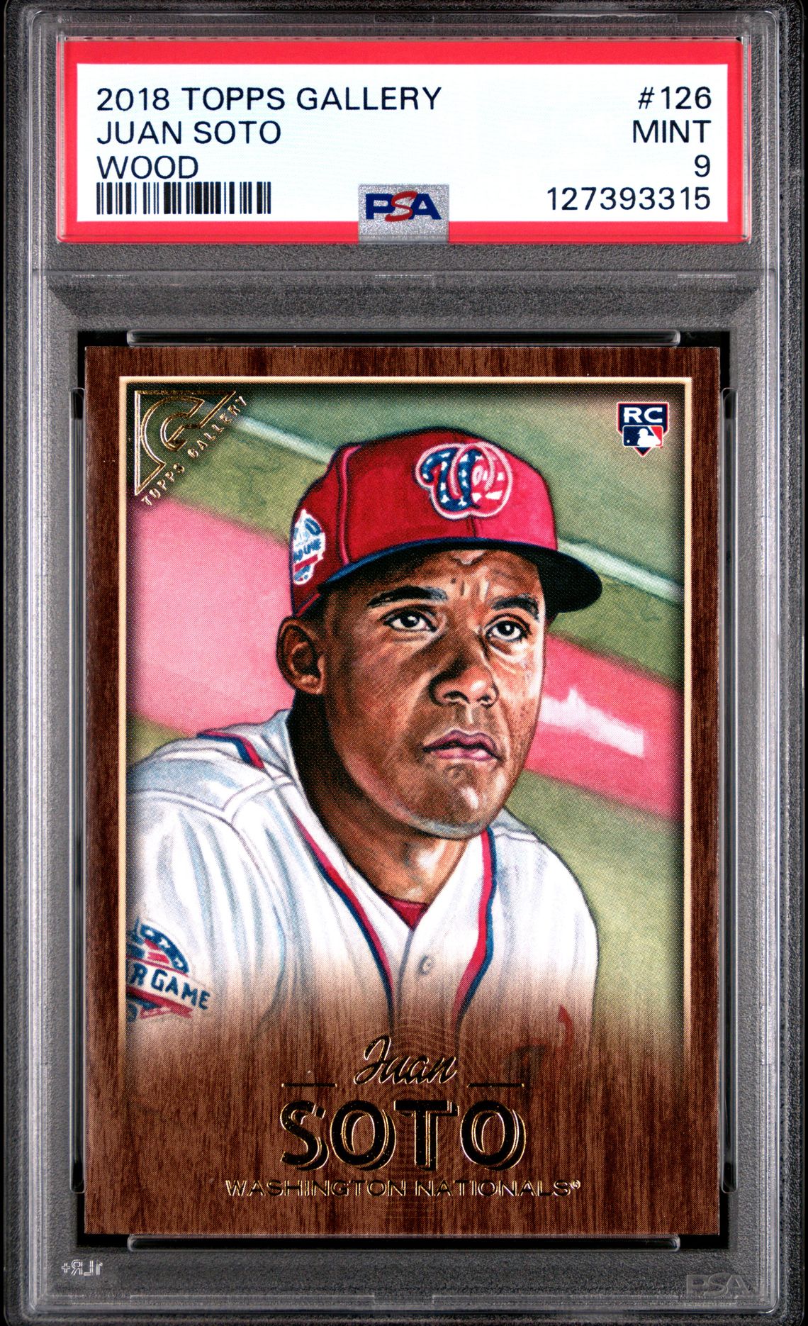 2018 Topps Gallery Juan Soto #126 (Wood) Mint 9 front