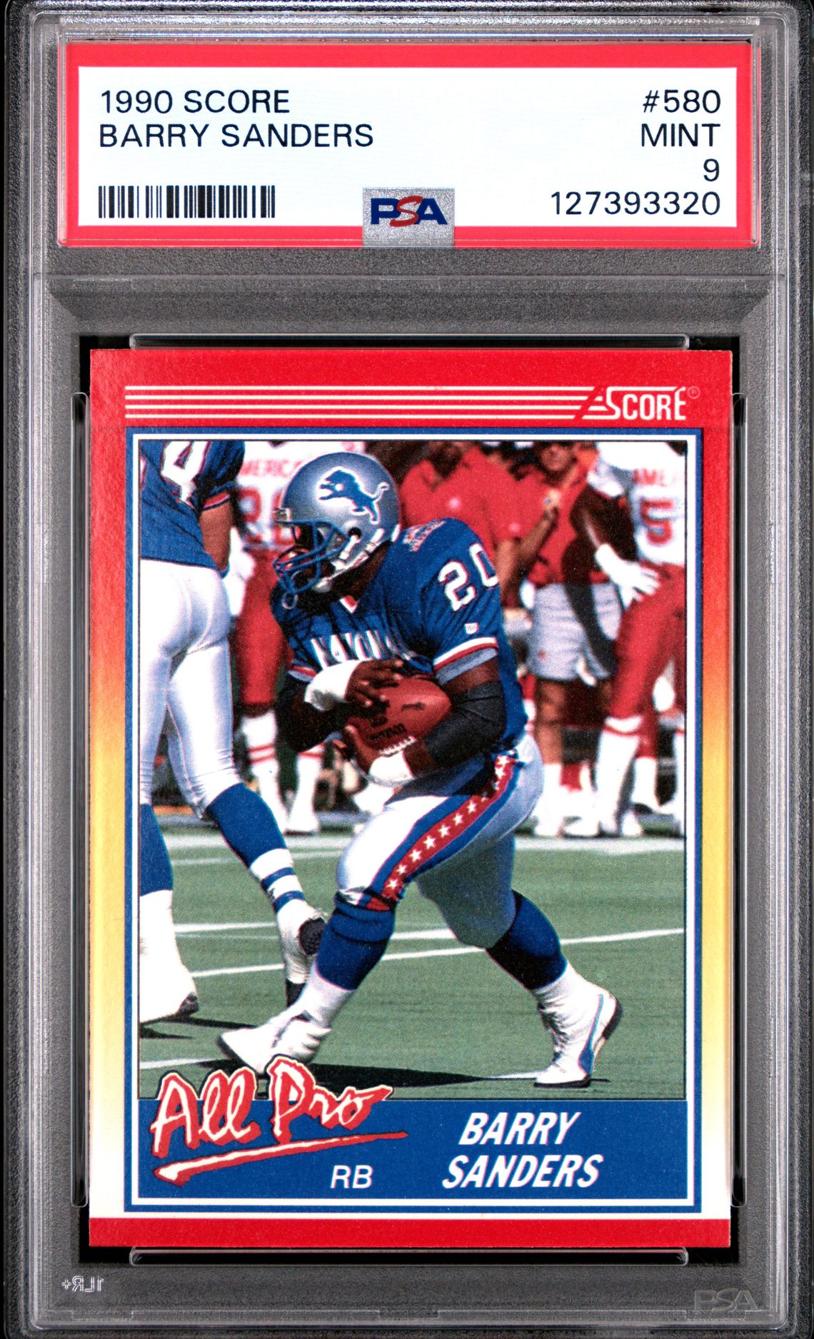 1990 Score Barry Sanders #580 Mint 9 front