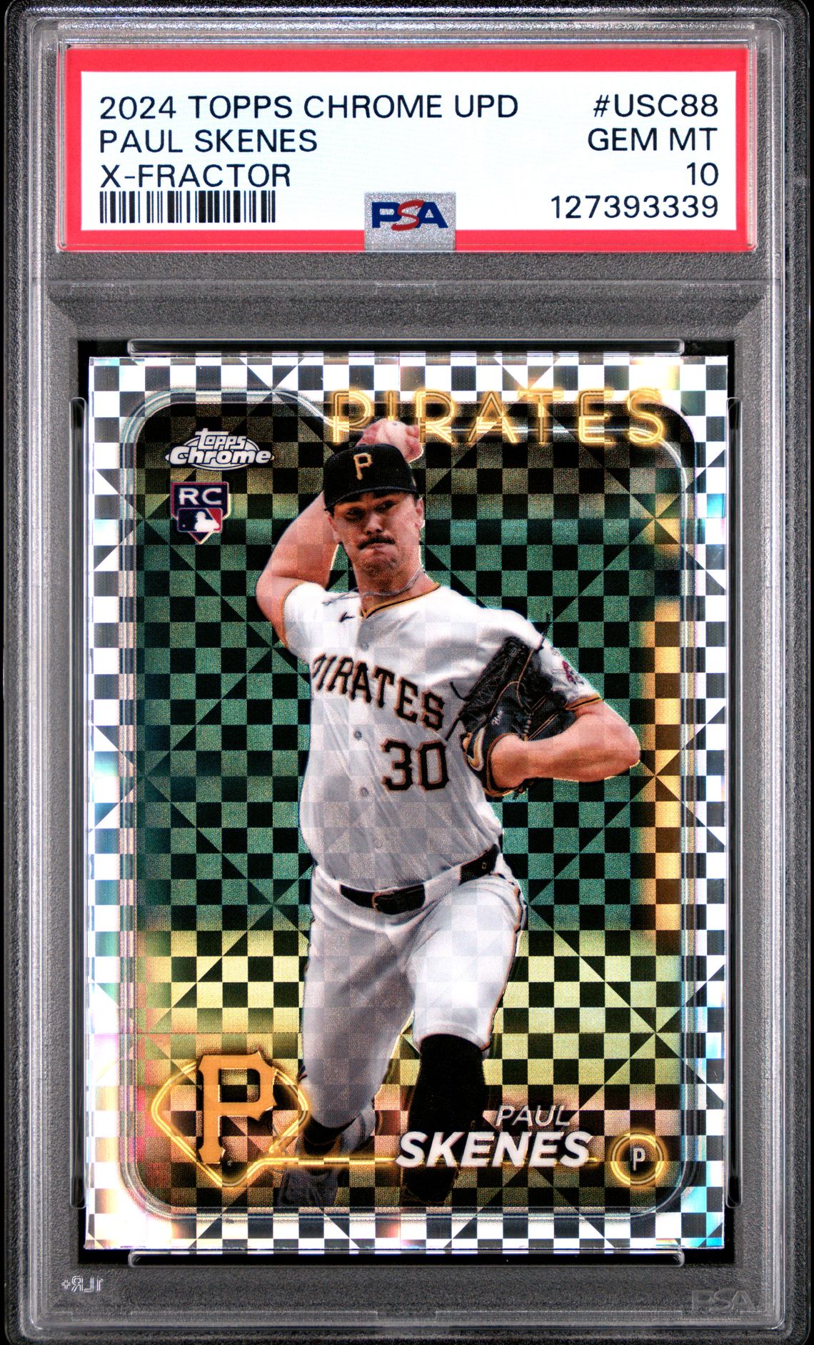 2024 Topps Chrome Update Paul Skenes #Usc88 (X-Fractor) Gem Mt 10 front