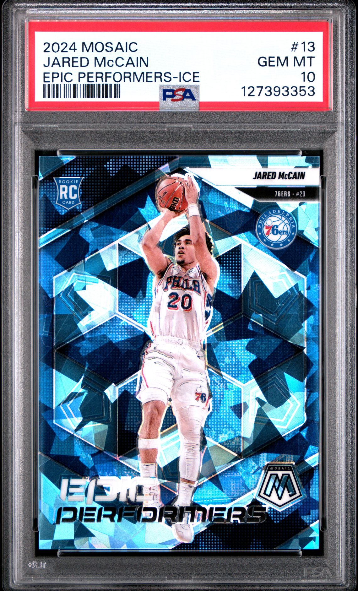 2024 Panini Mosaic Epic Performers Jared Mccain #13 (Epic Performers-Ice) Gem Mt 10 front