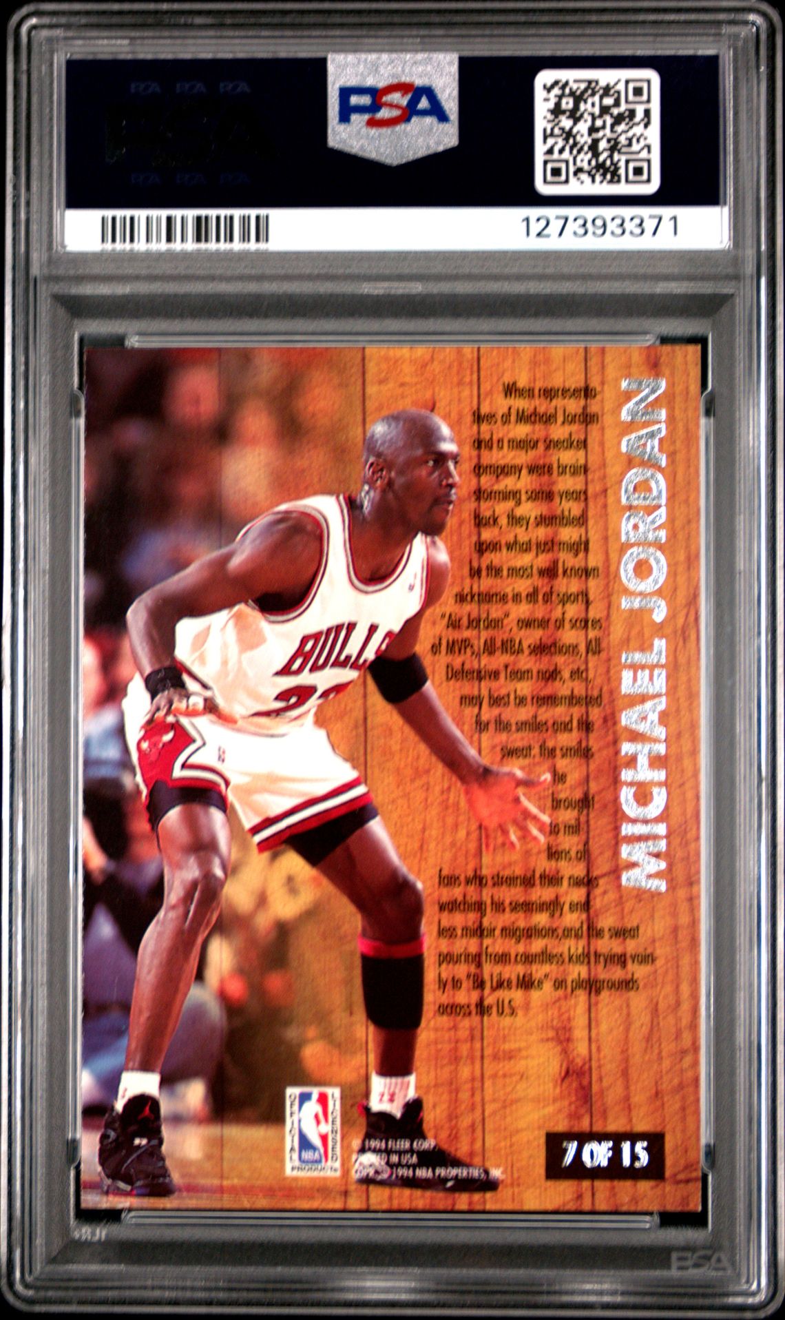 1993 Ultra Famous Nicknames Michael Jordan #7 (Famous Nicknames) Mint 9 back