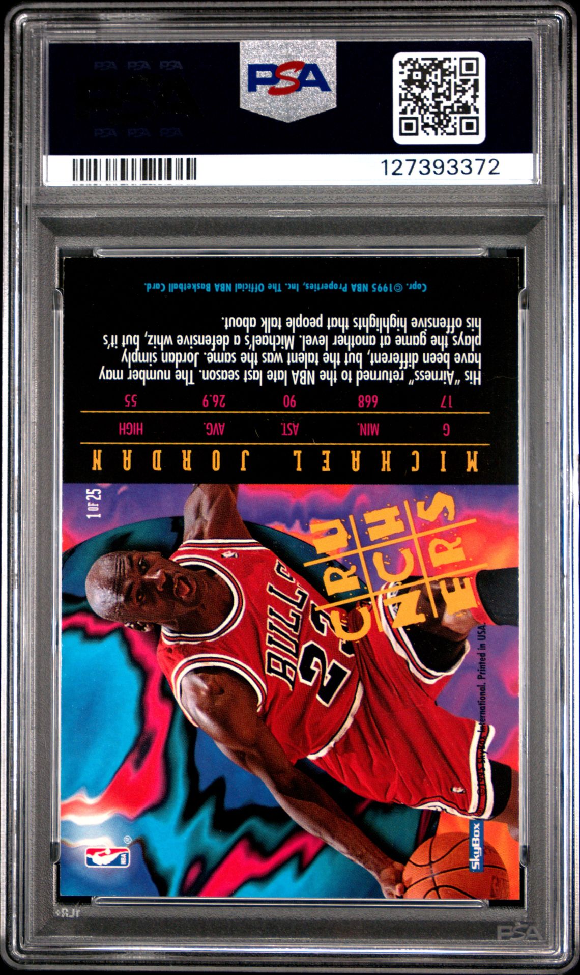 1995 Hoops Number Crunchers Michael Jordan #1 (Number Crunchers) Mint 9 back