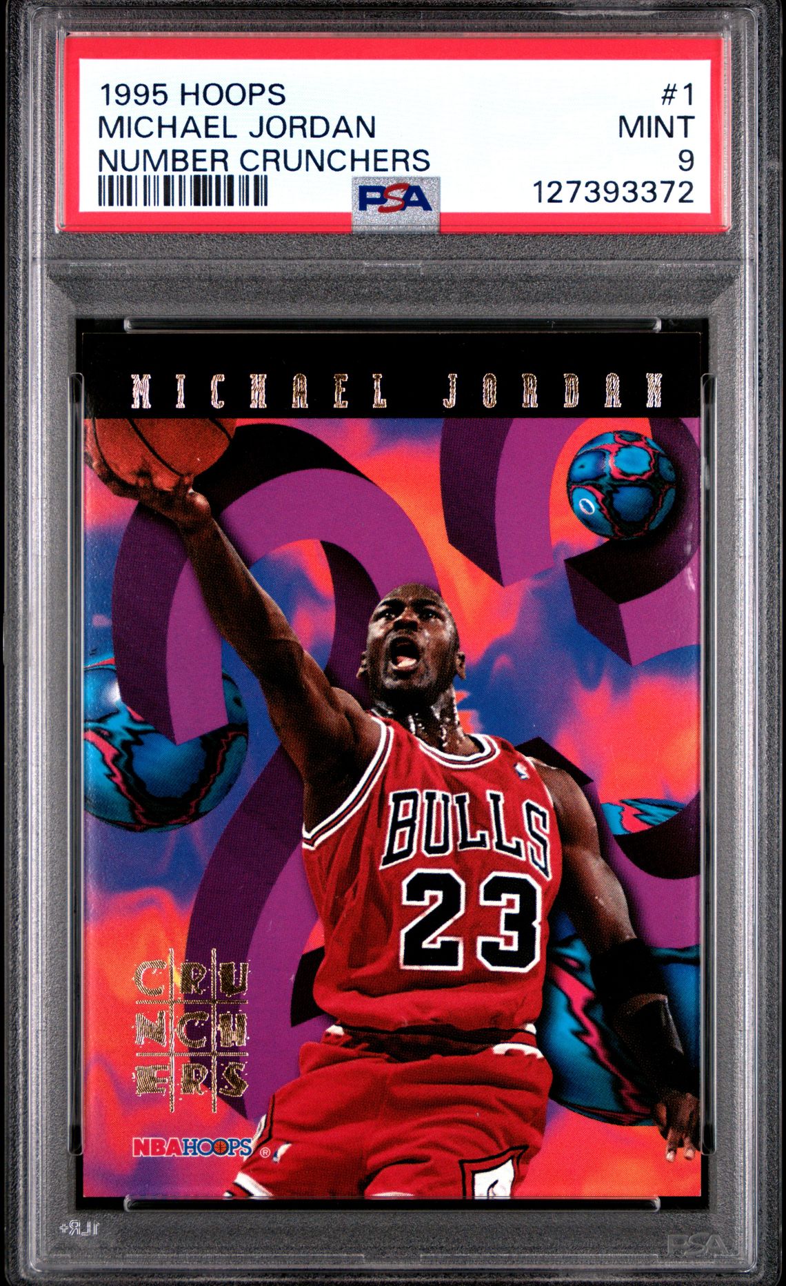 1995 Hoops Number Crunchers Michael Jordan #1 (Number Crunchers) Mint 9 front