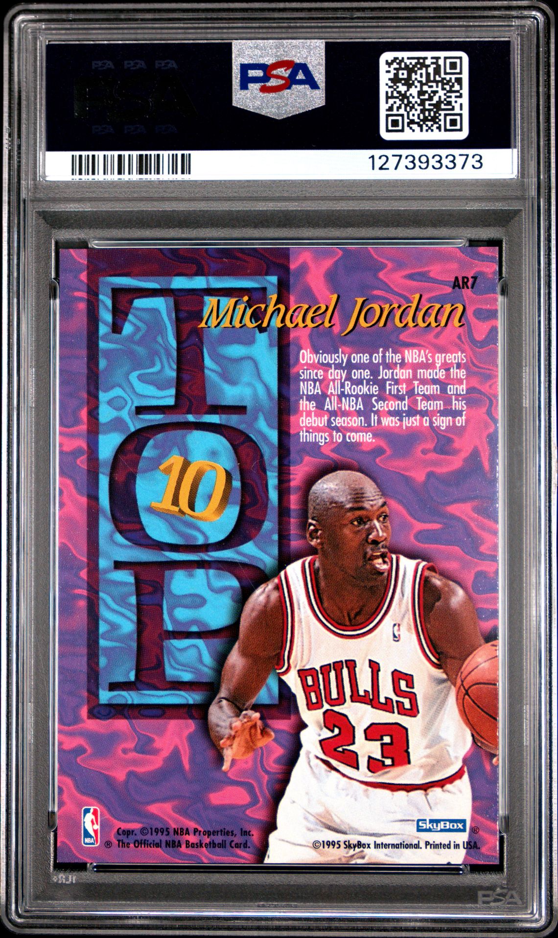 1995 Hoops Top Ten Michael Jordan #Ar7 Mint 9 back