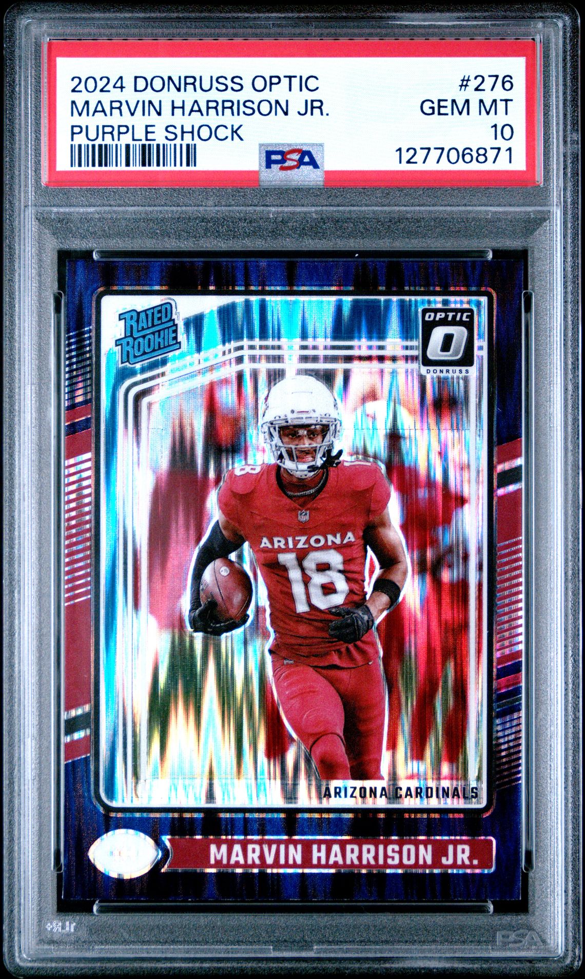 2024 Panini Donruss Optic Marvin Harrison Jr. #276 (Purple Shock) Gem Mt 10 front