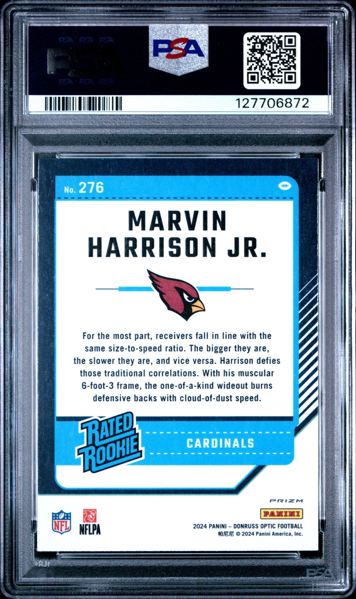 2024 Panini Donruss Optic Marvin Harrison Jr. #276 (Holo) Mint 9 back