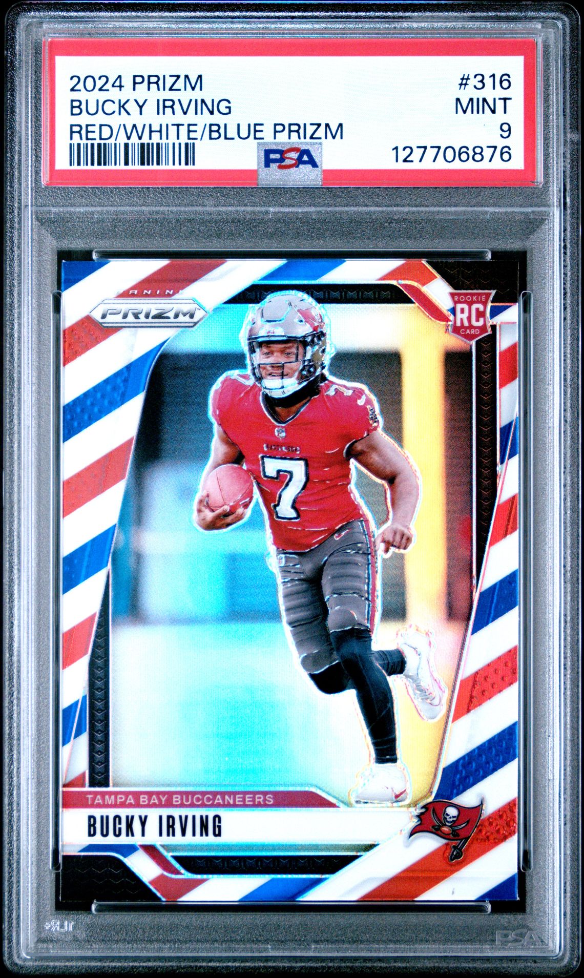 2024 Panini Prizm Bucky Irving #316 (Red/White/Blue Prizm) Mint 9 front