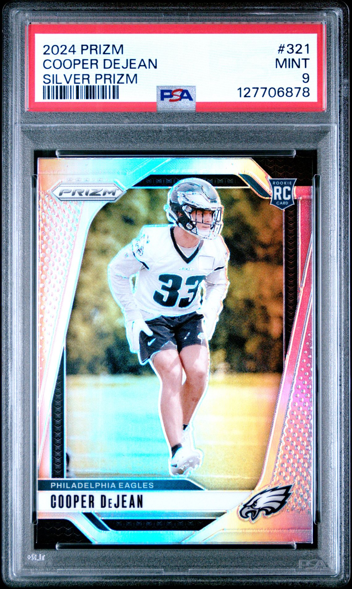 2024 Panini Prizm Cooper Dejean #321 (Silver Prizm) Mint 9 front