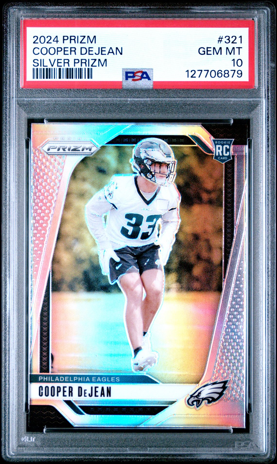 2024 Panini Prizm Cooper Dejean #321 (Silver Prizm) Gem Mt 10 front