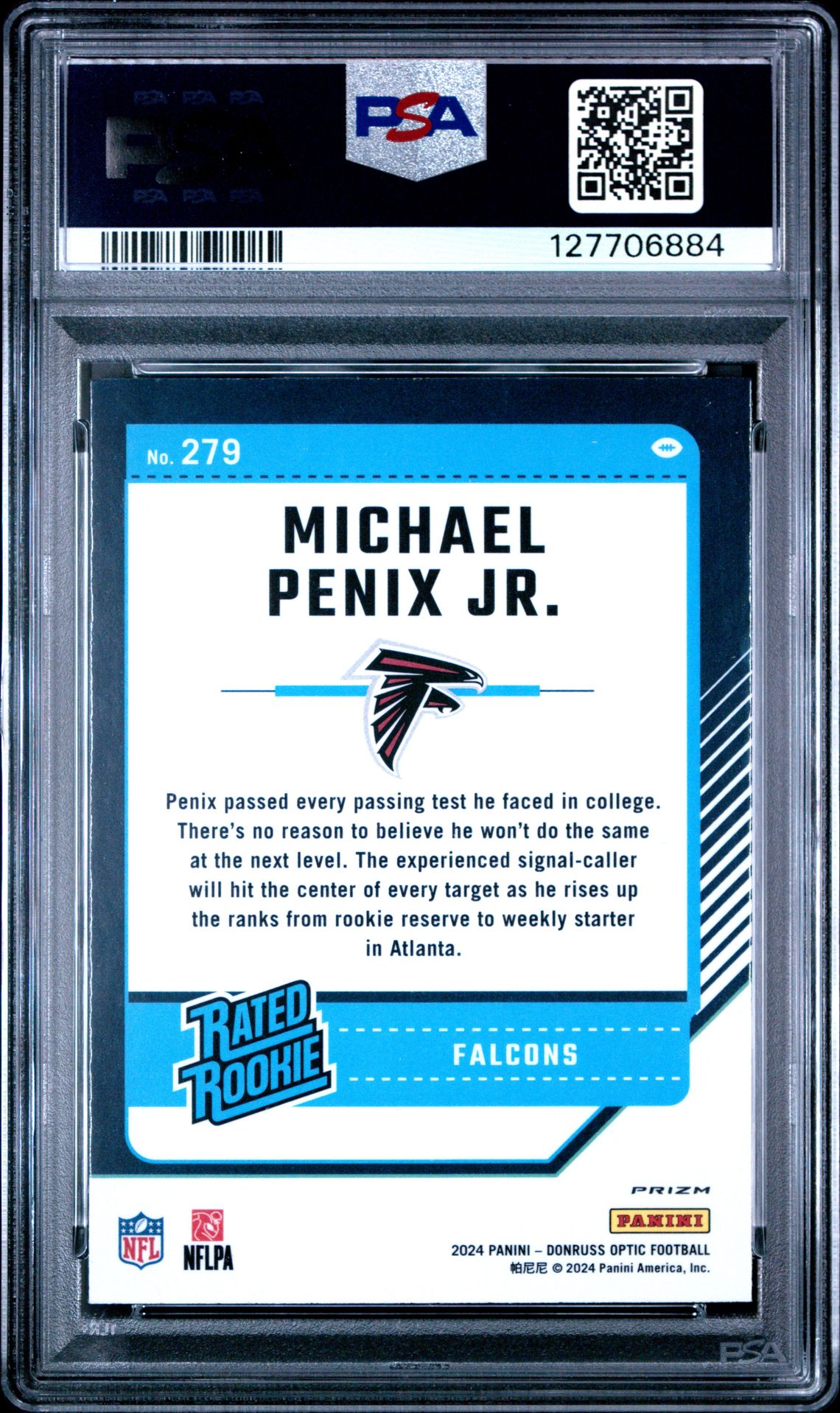 2024 Panini Donruss Optic Michael Penix Jr. #279 (Pink) Nm-Mt 8 back