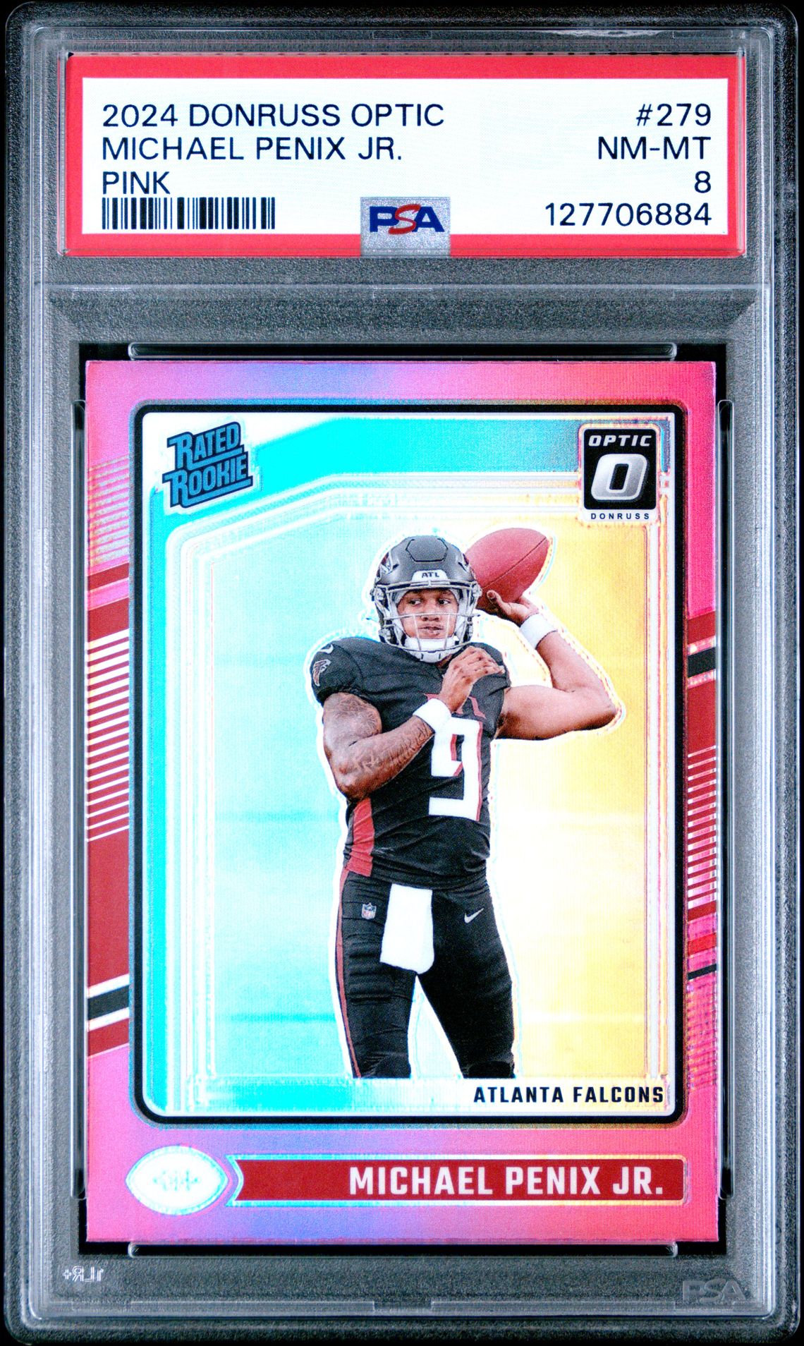 2024 Panini Donruss Optic Michael Penix Jr. #279 (Pink) Nm-Mt 8 front