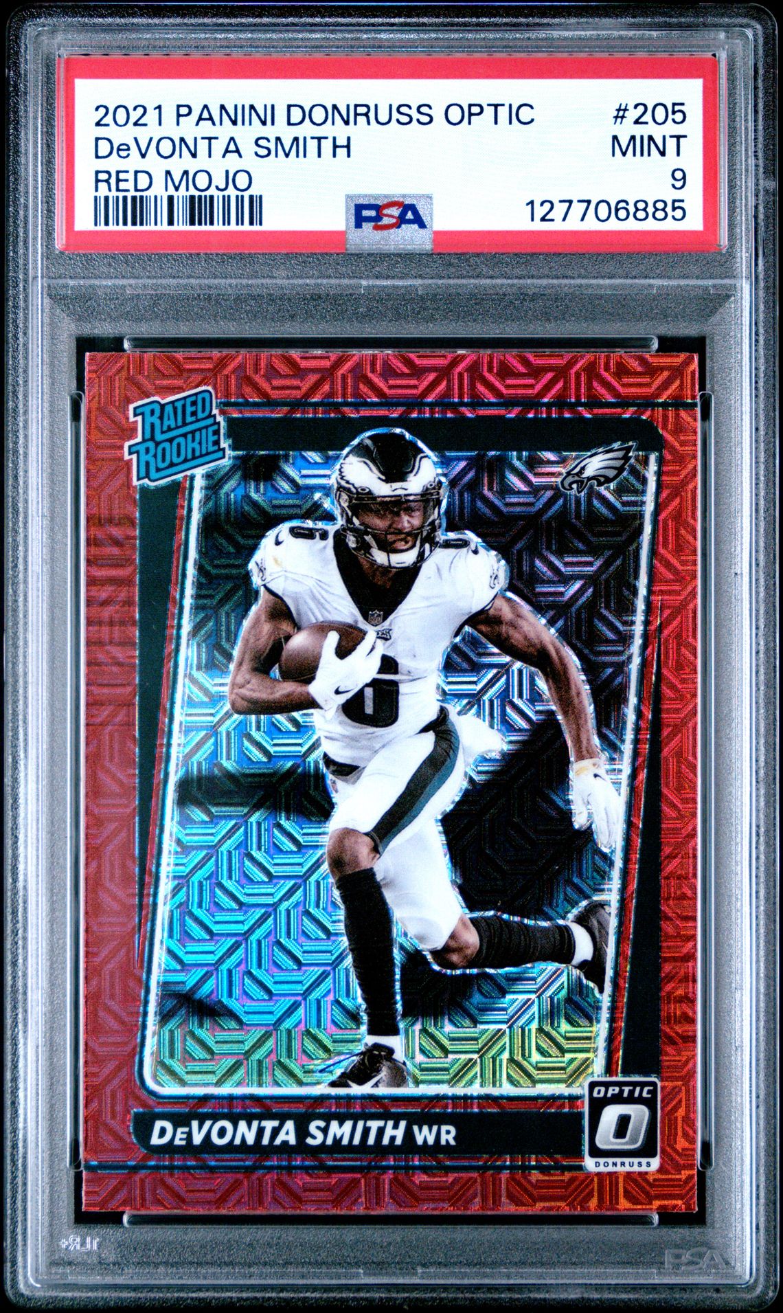 2021 Panini Donruss Optic Devonta Smith #205 (Red Mojo) Mint 9 front