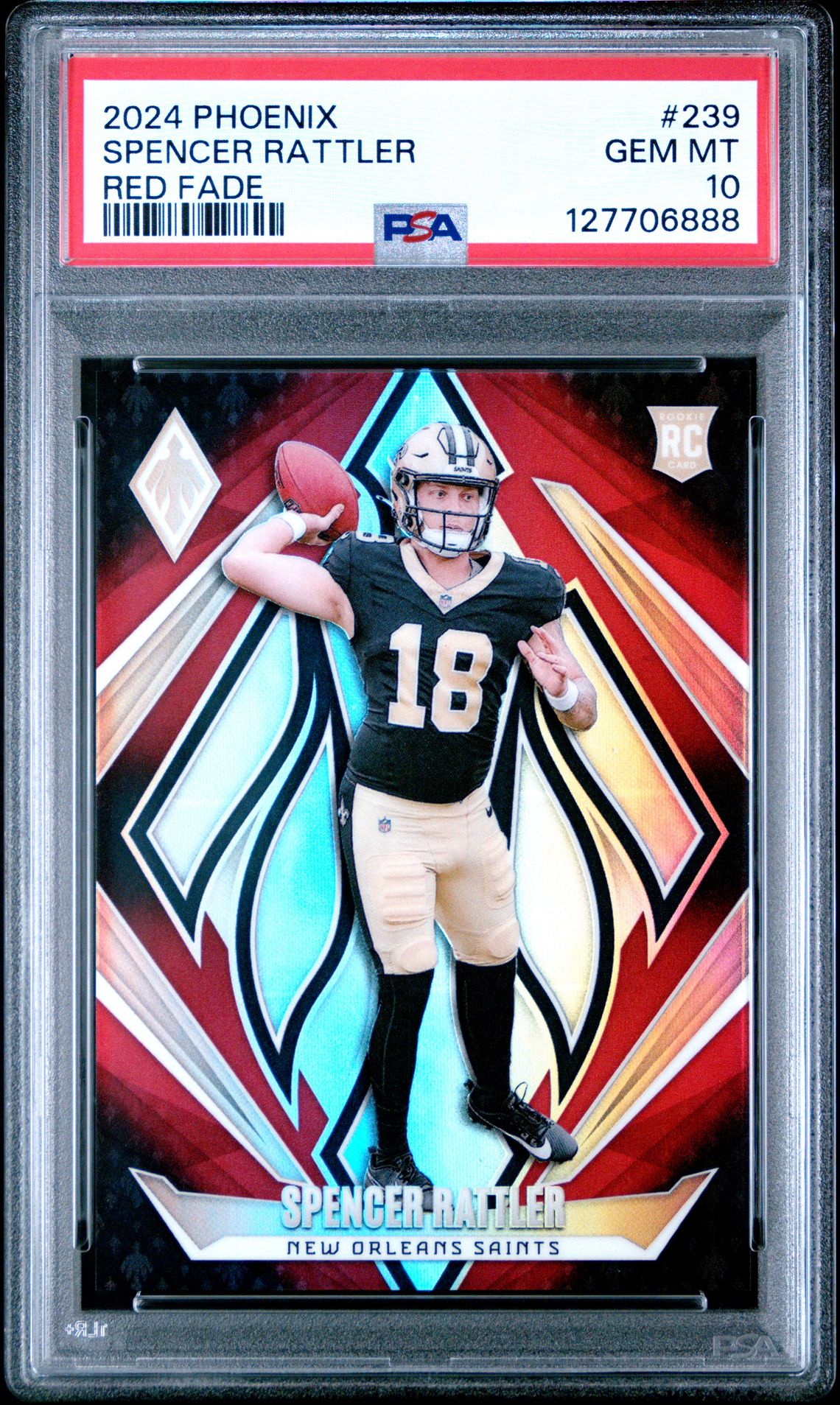 2024 Panini Phoenix Spencer Rattler #239 (Red Fade) Gem Mt 10 front