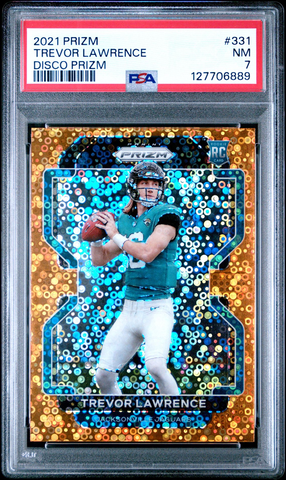 2021 Panini Prizm Trevor Lawrence #331 (Disco Prizm) Nm 7 front