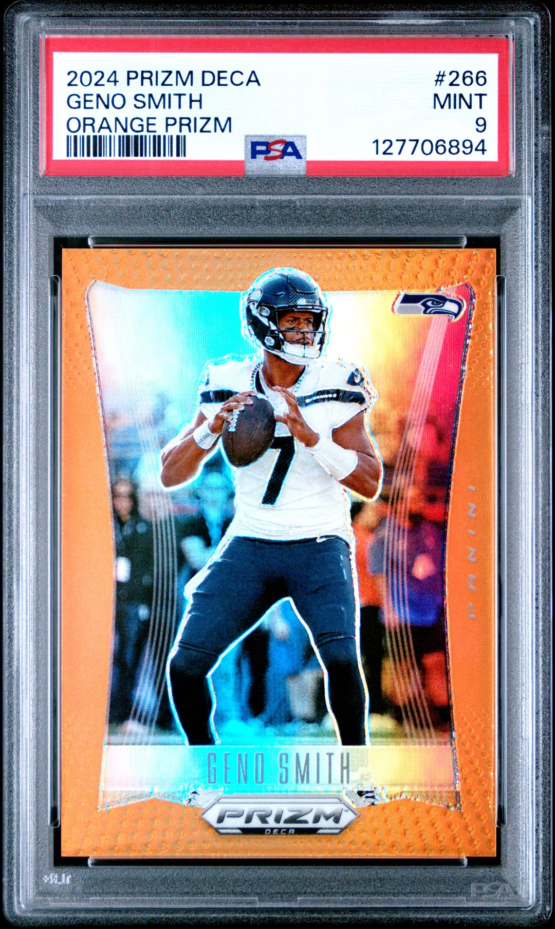 2024 Panini Prizm Deca Geno Smith #266 (Orange Prizm) Mint 9 front