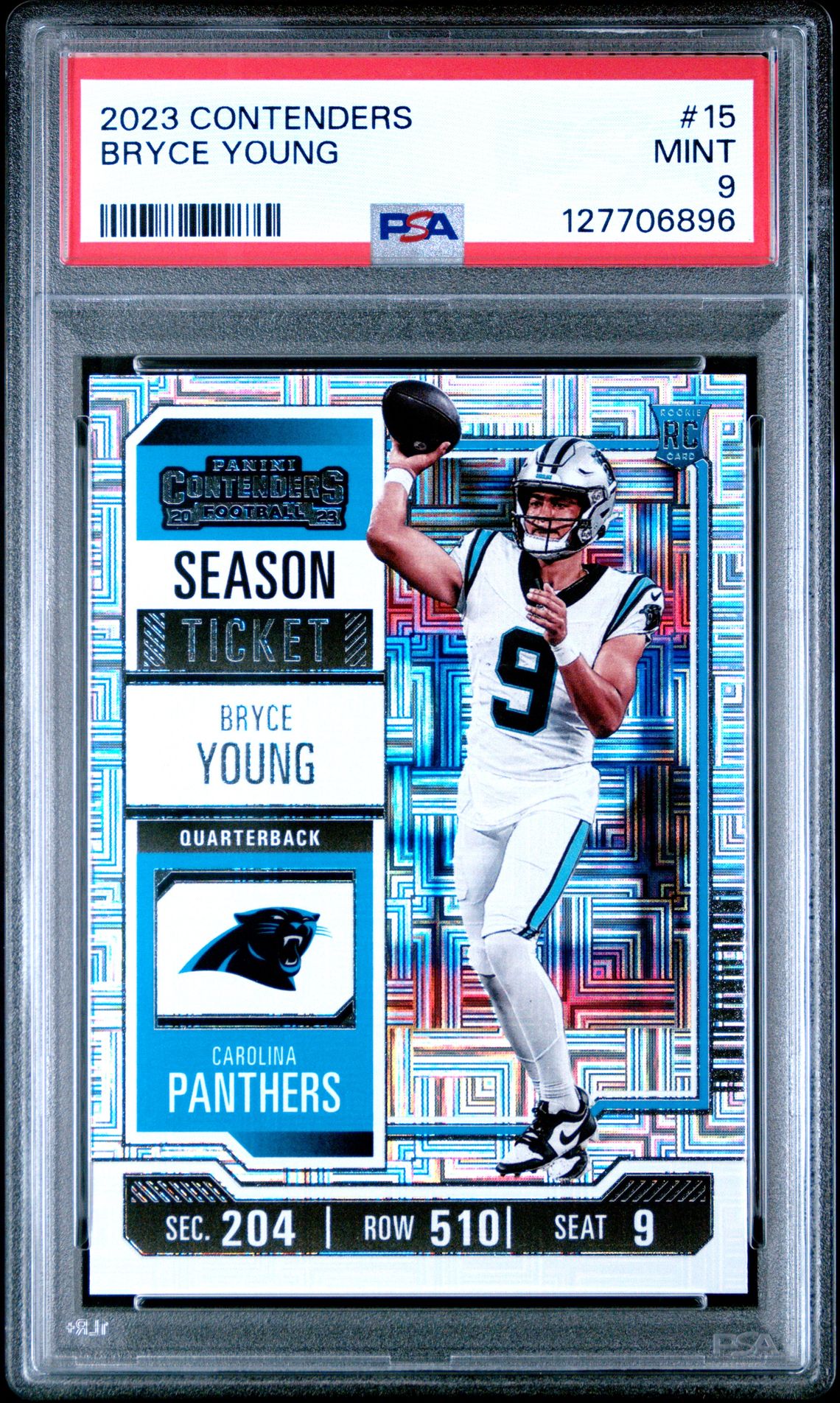 2023 Panini Contenders Bryce Young #15 Mint 9 front