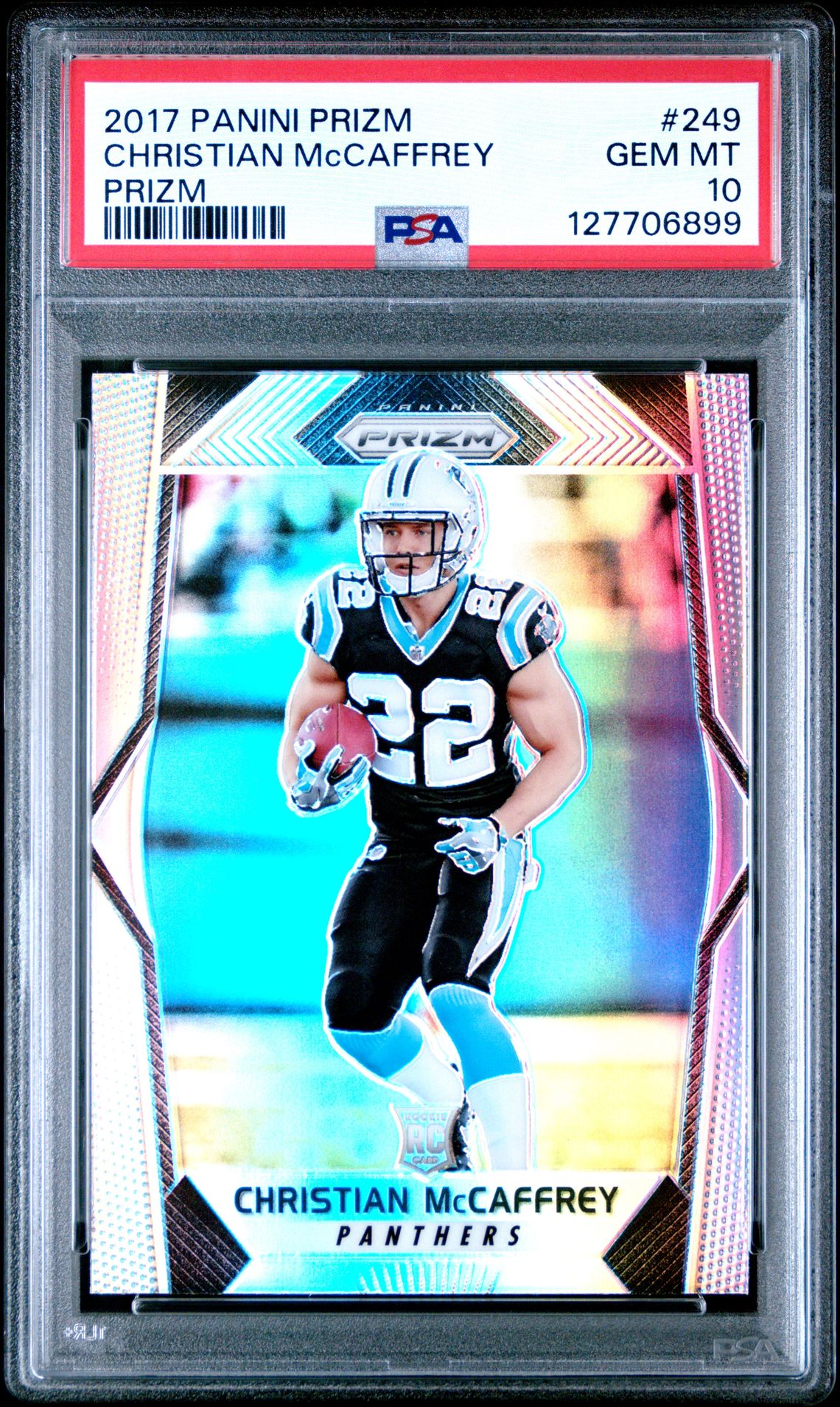 2017 Panini Prizm Christian Mccaffrey #249 (Prizm) Gem Mt 10 front