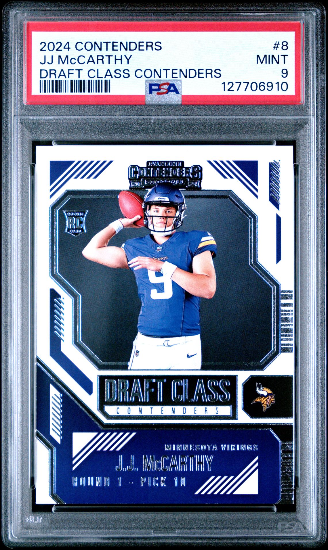 2024 Panini Contenders Draft Class Contenders Jj Mccarthy #8 Mint 9 front
