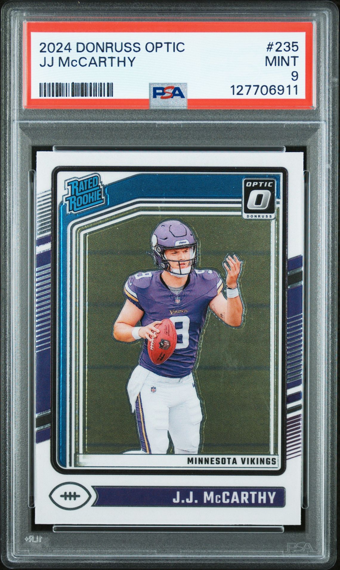 2024 Panini Donruss Optic Jj Mccarthy #235 Mint 9 front