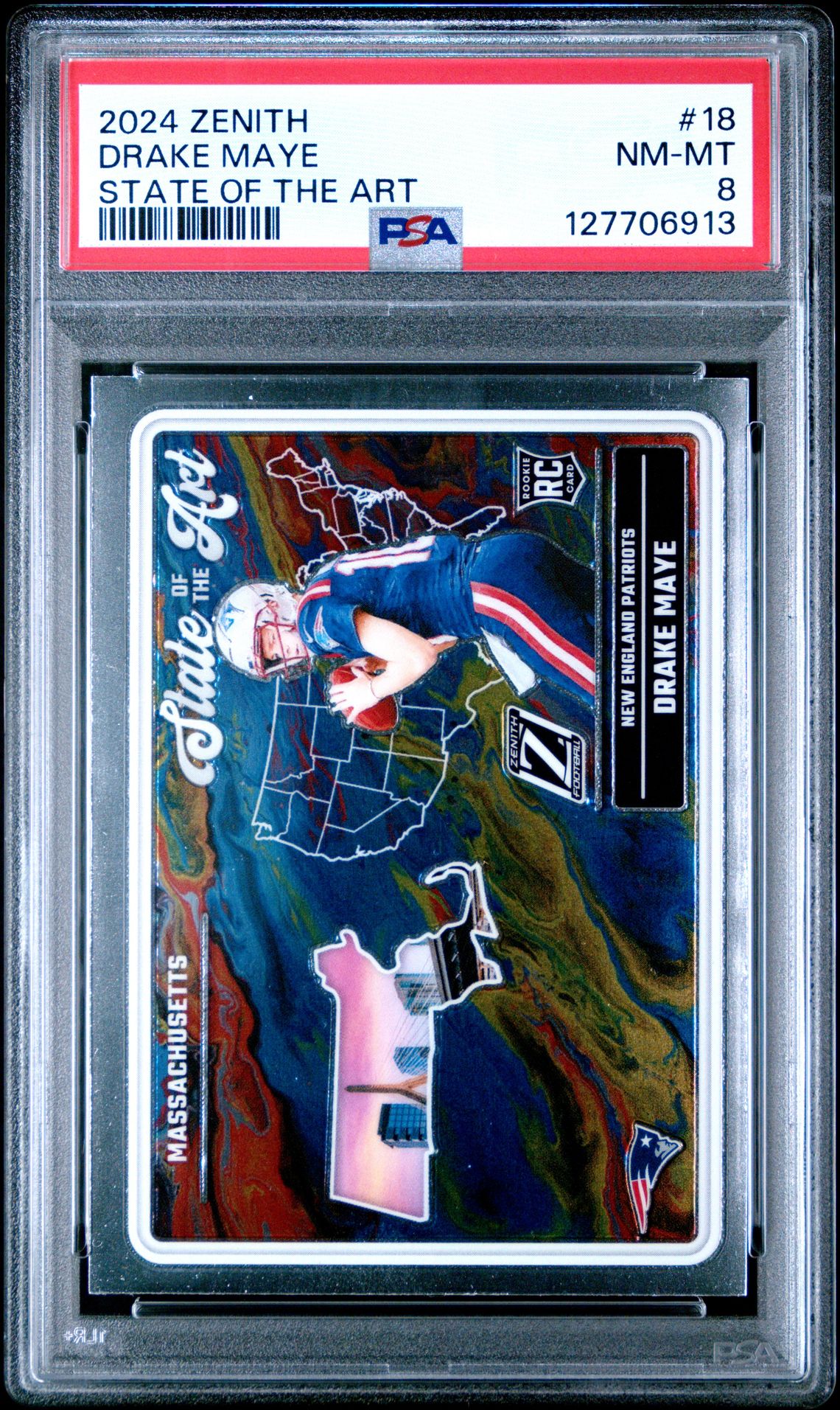 2024 Panini Zenith State Of The Art Drake Maye #18 Nm-Mt 8 front