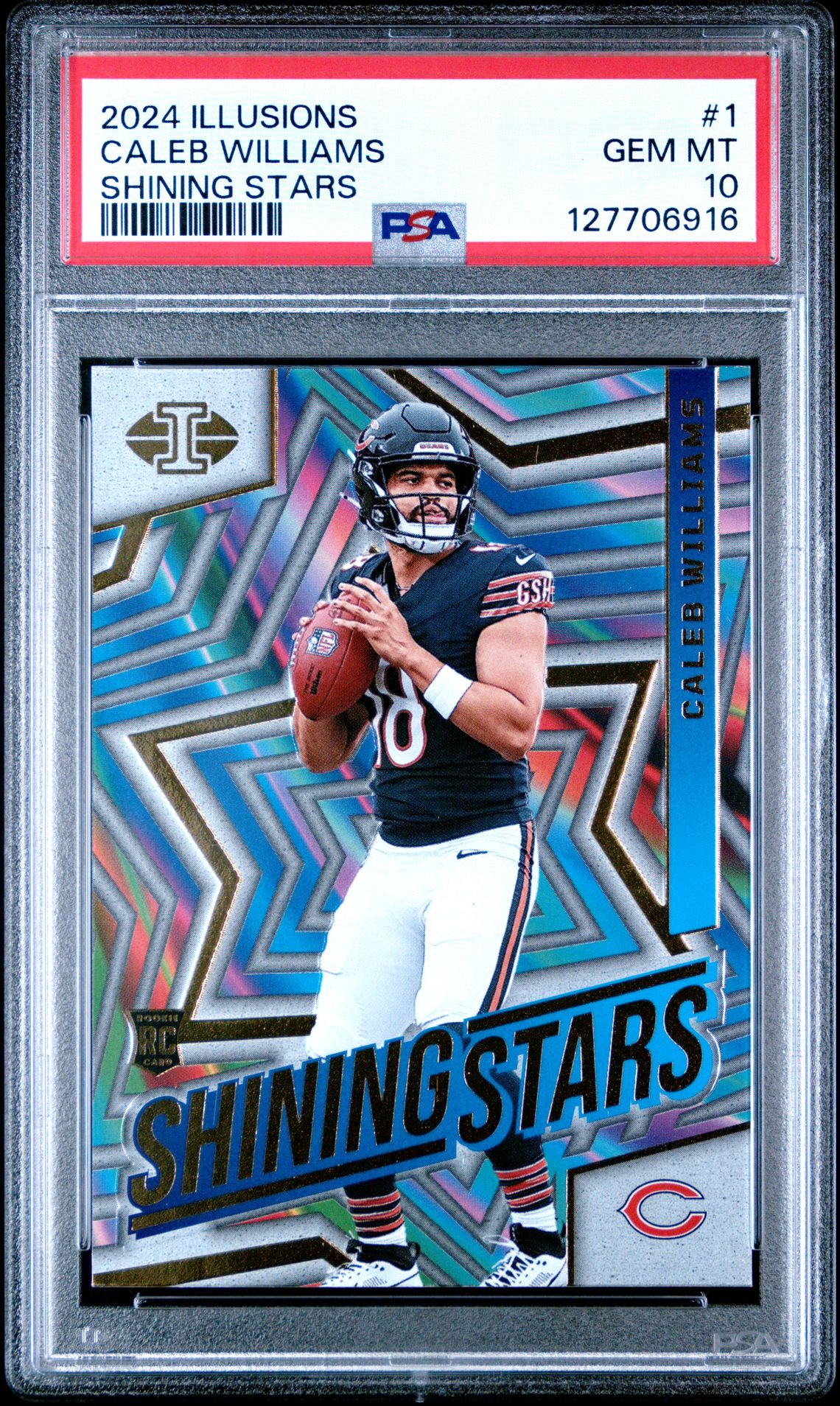 2024 Panini Illusions Shining Stars Caleb Williams #1 Gem Mt 10 front