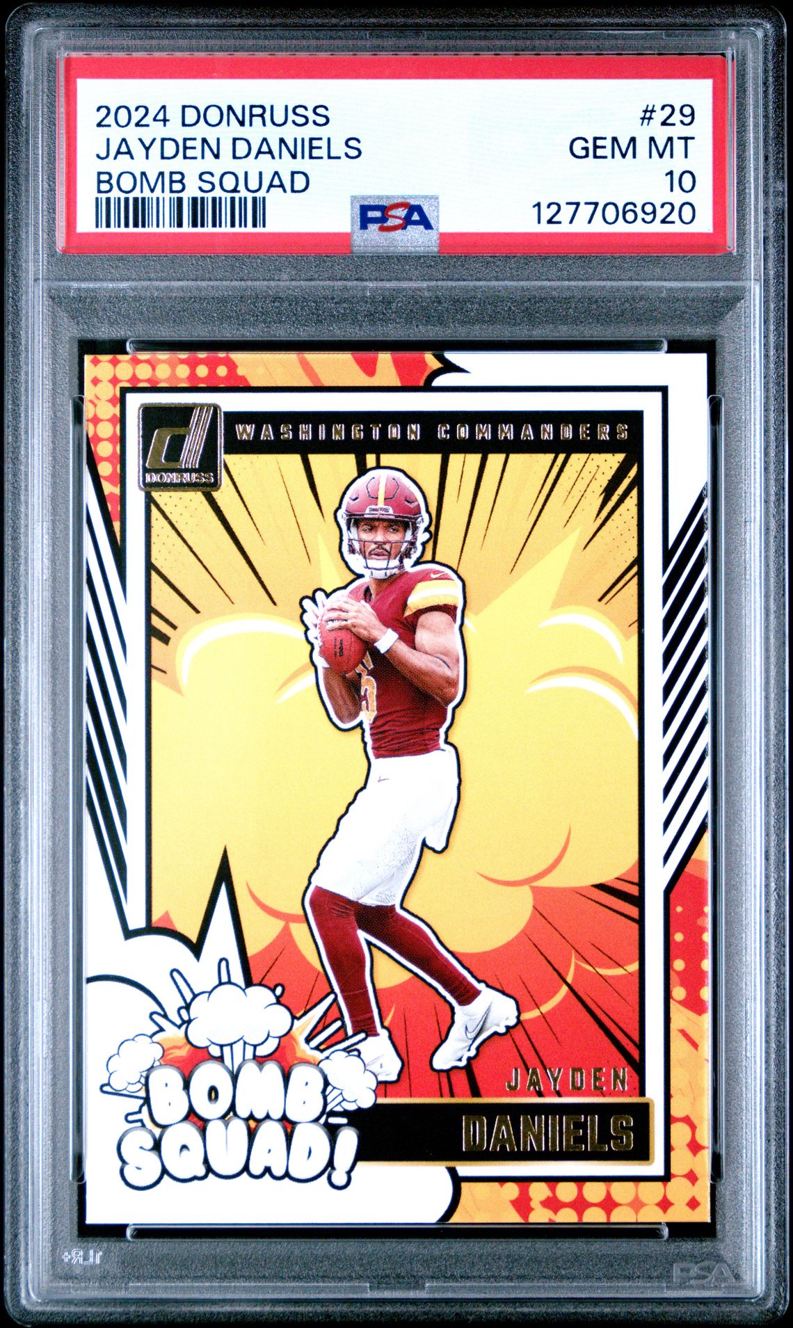 2024 Panini Donruss Bomb Squad Jayden Daniels #29 Gem Mt 10 front