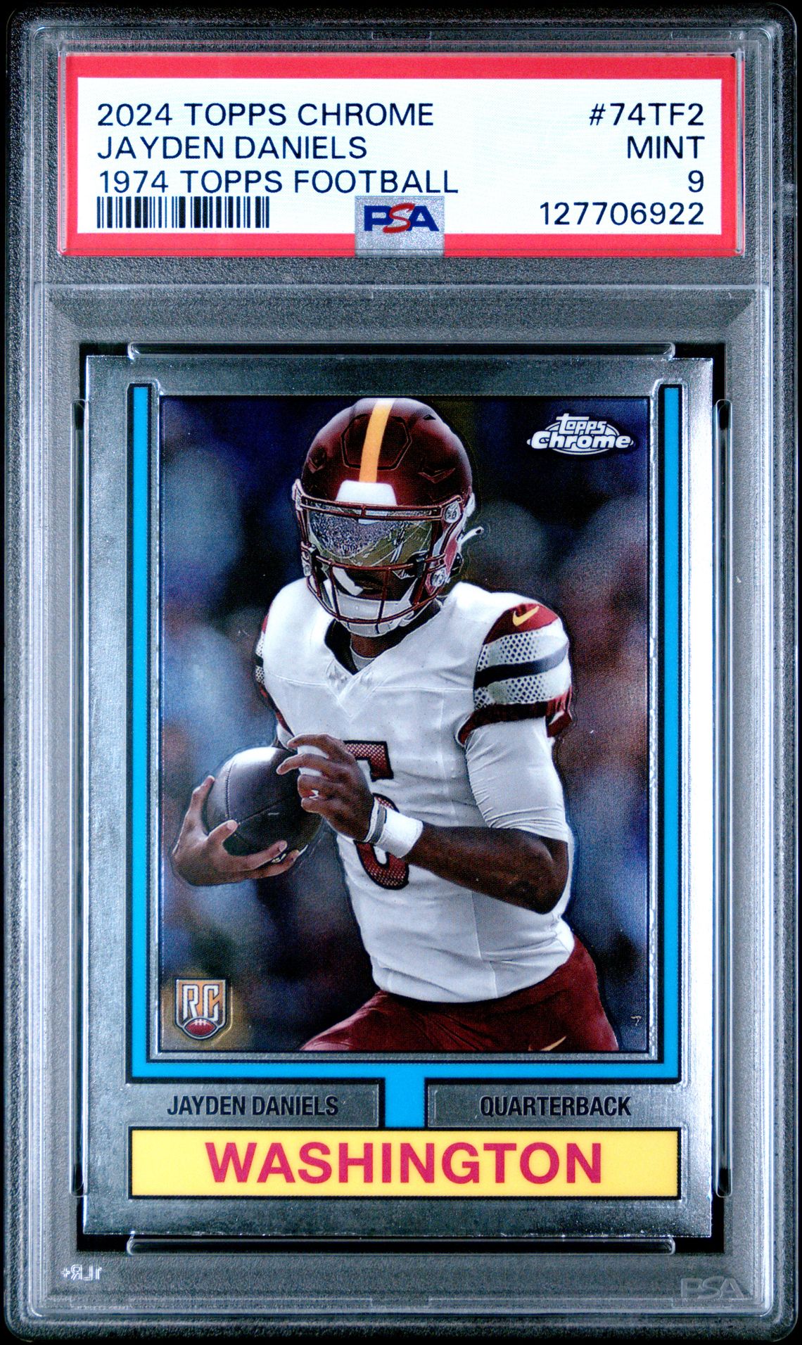 2024 Topps Chrome 1974 Topps Football Jayden Daniels #74Tf2 Mint 9 front