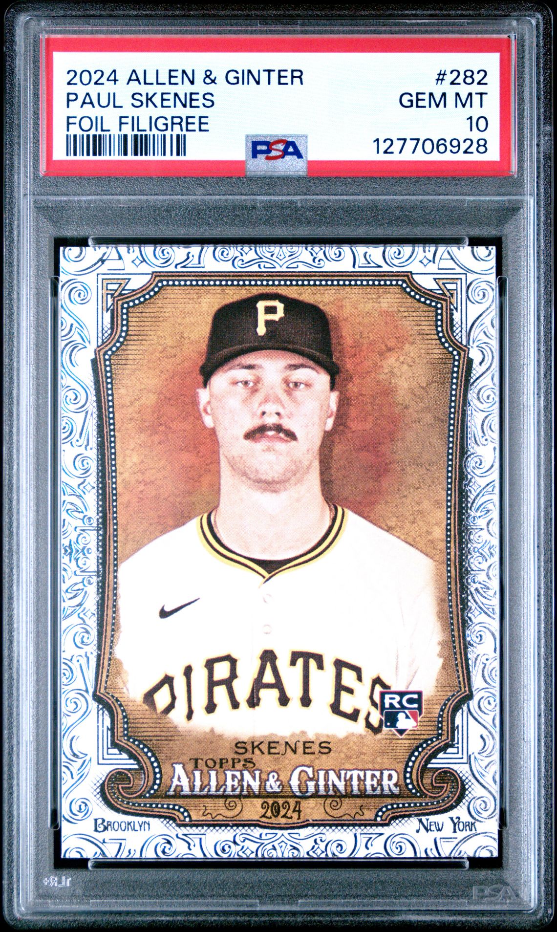 2024 Topps Allen & Ginter Paul Skenes #282 (Foil Filigree) Gem Mt 10 front