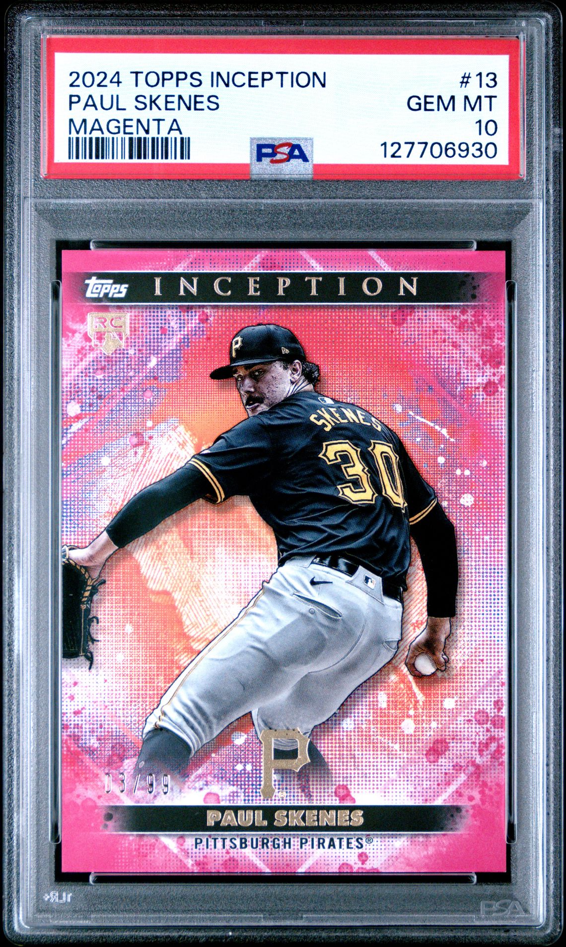 2024 Topps Inception Paul Skenes #13 (Magenta) Gem Mt 10 front