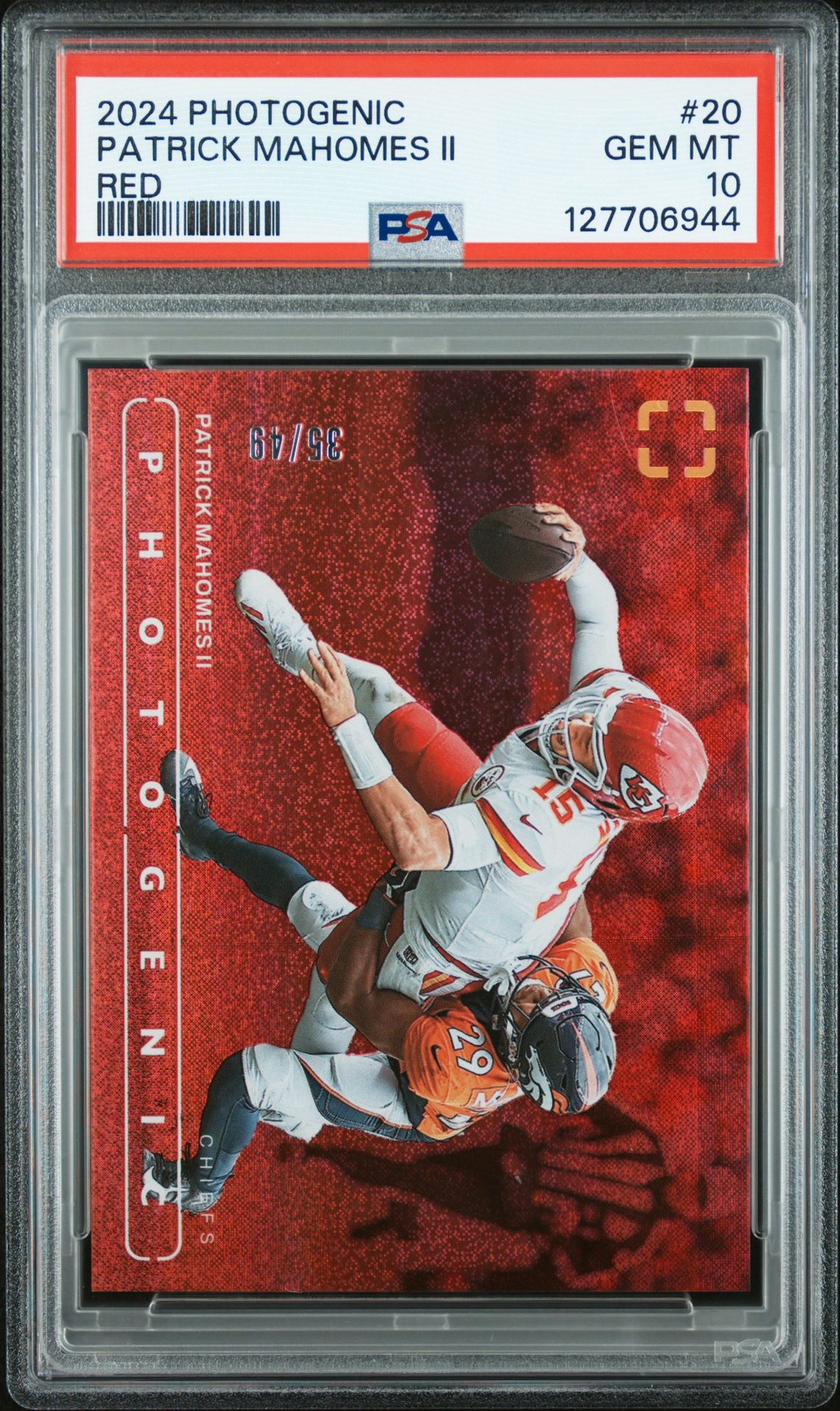 2024 Panini Photogenic Patrick Mahomes Ii #20 (Red) Gem Mt 10 front