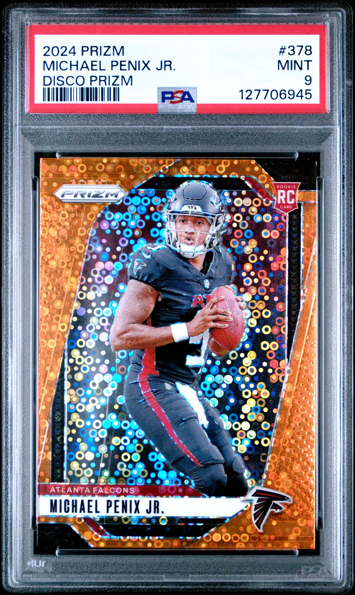 2024 Panini Prizm Michael Penix Jr. #378 (Disco Prizm) Mint 9 front