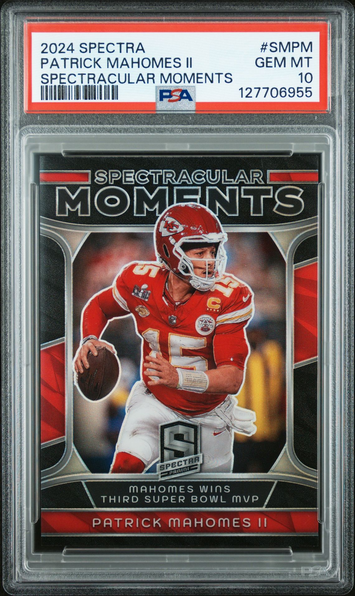 2024 Panini Spectra Spectracular Moments Patrick Mahomes Ii #Smpm (Spectracular Moments) Gem Mt 10 front