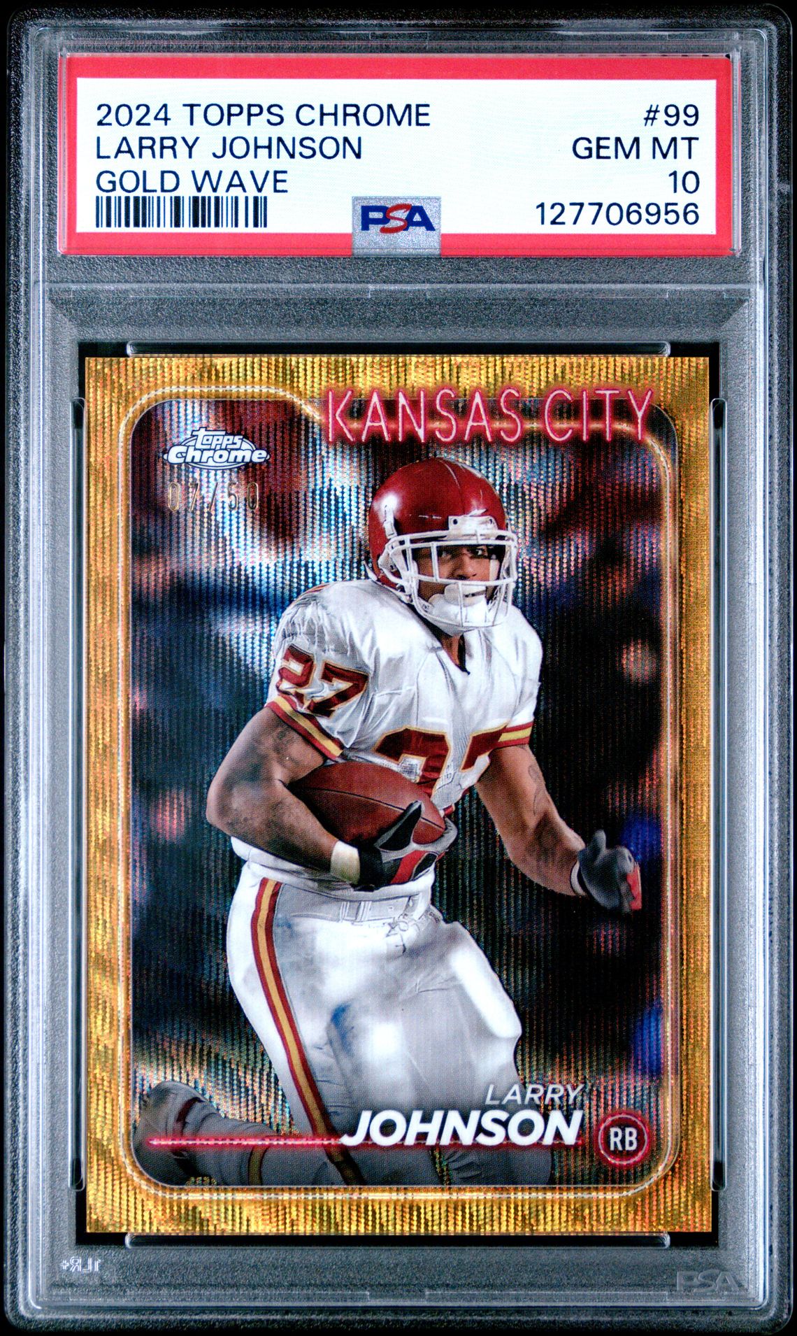 2024 Topps Chrome Larry Johnson #99 (Gold Wave) Gem Mt 10 front