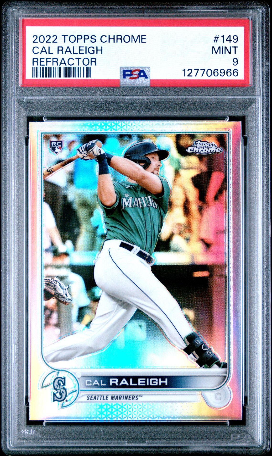 2022 Topps Chrome Cal Raleigh #149 (Refractor) Mint 9 front