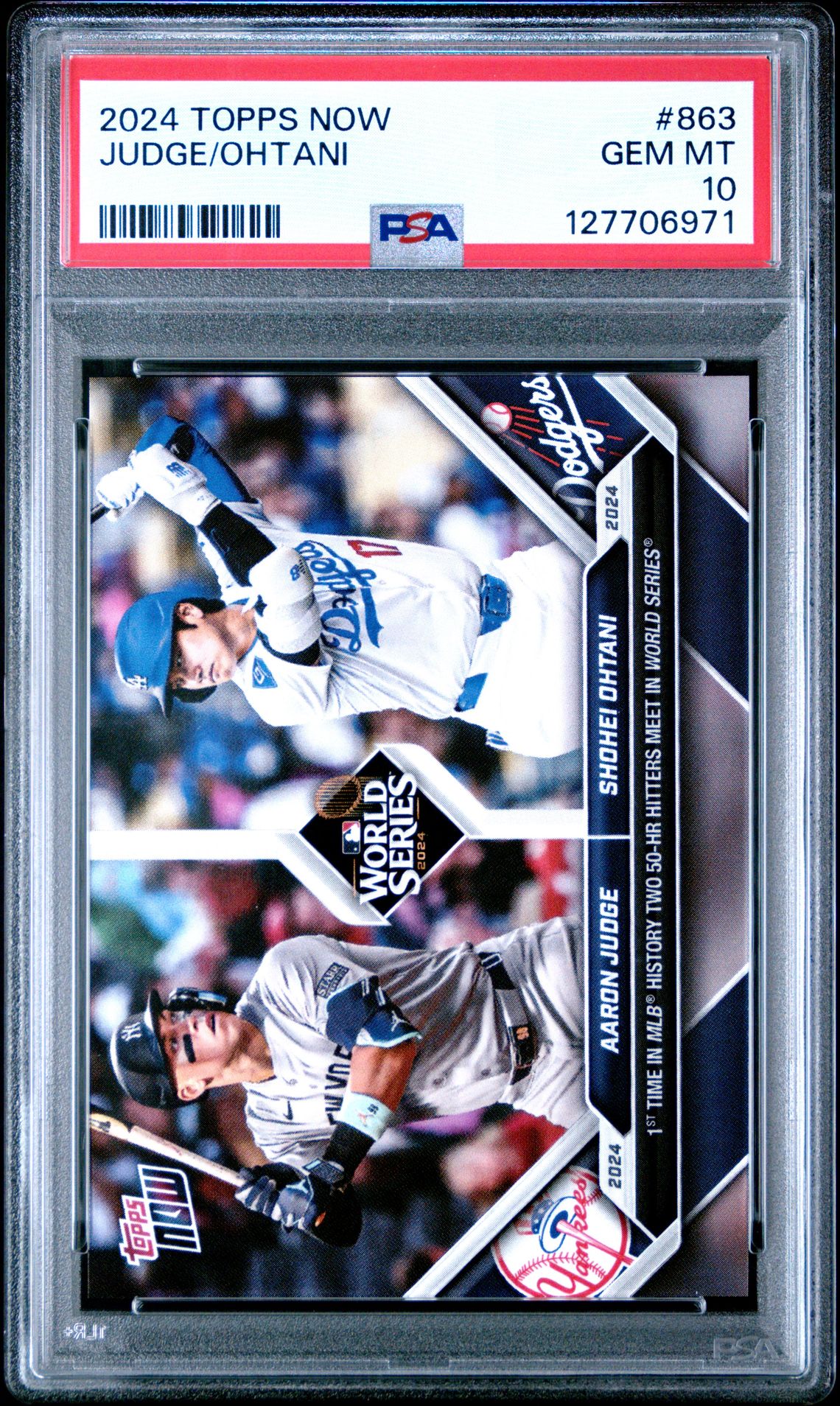 2024 Topps Now Judge/Ohtani #863 Gem Mt 10 front