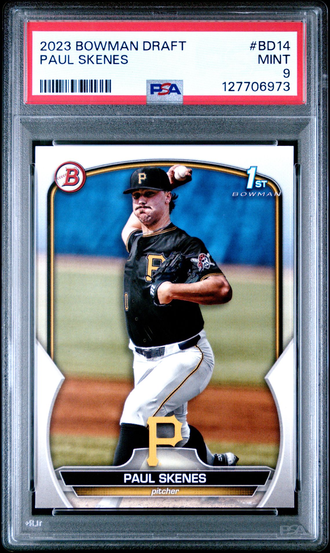 2023 Bowman Draft Paul Skenes #Bd14 Mint 9 front