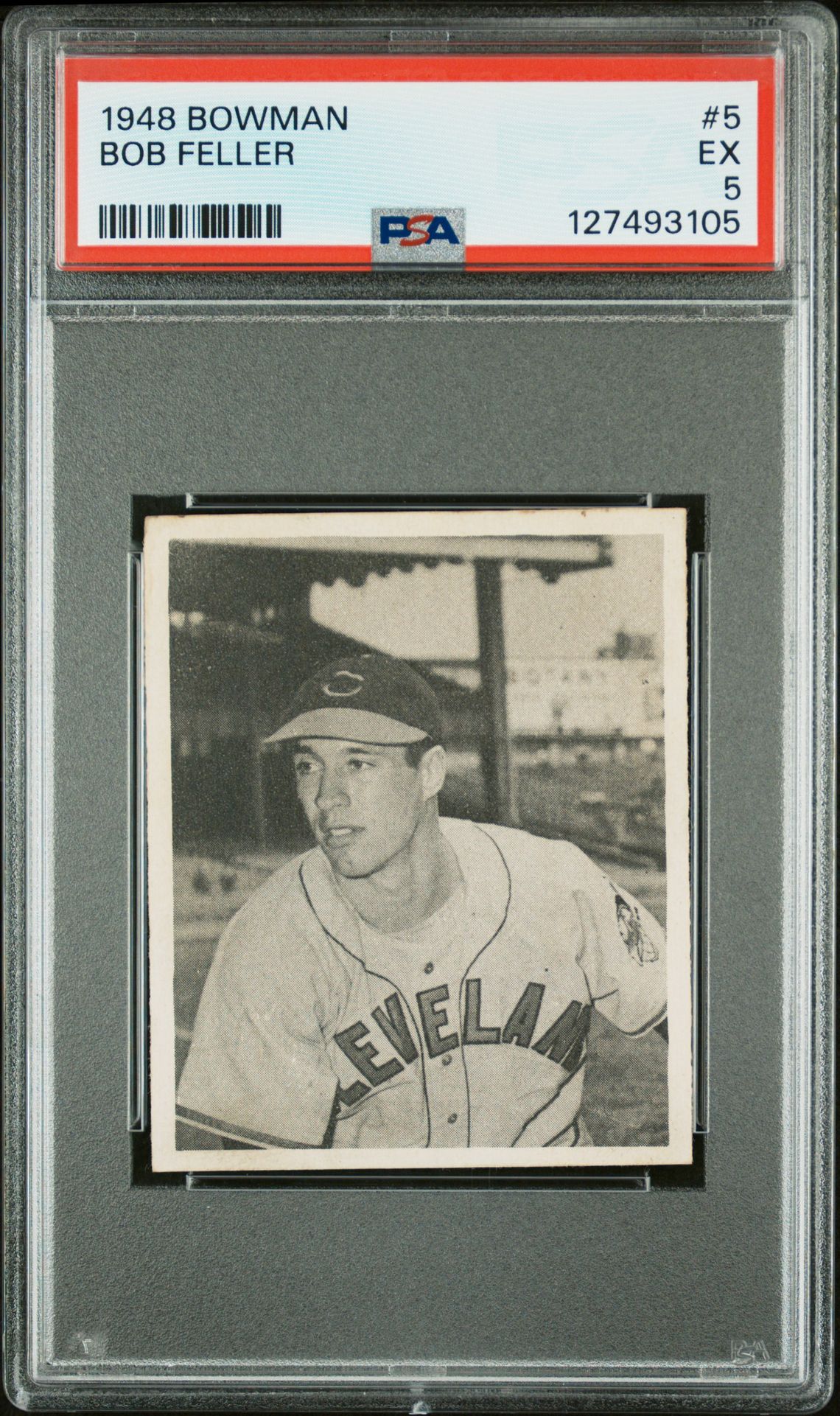1948 Bowman #5 Bob Feller front