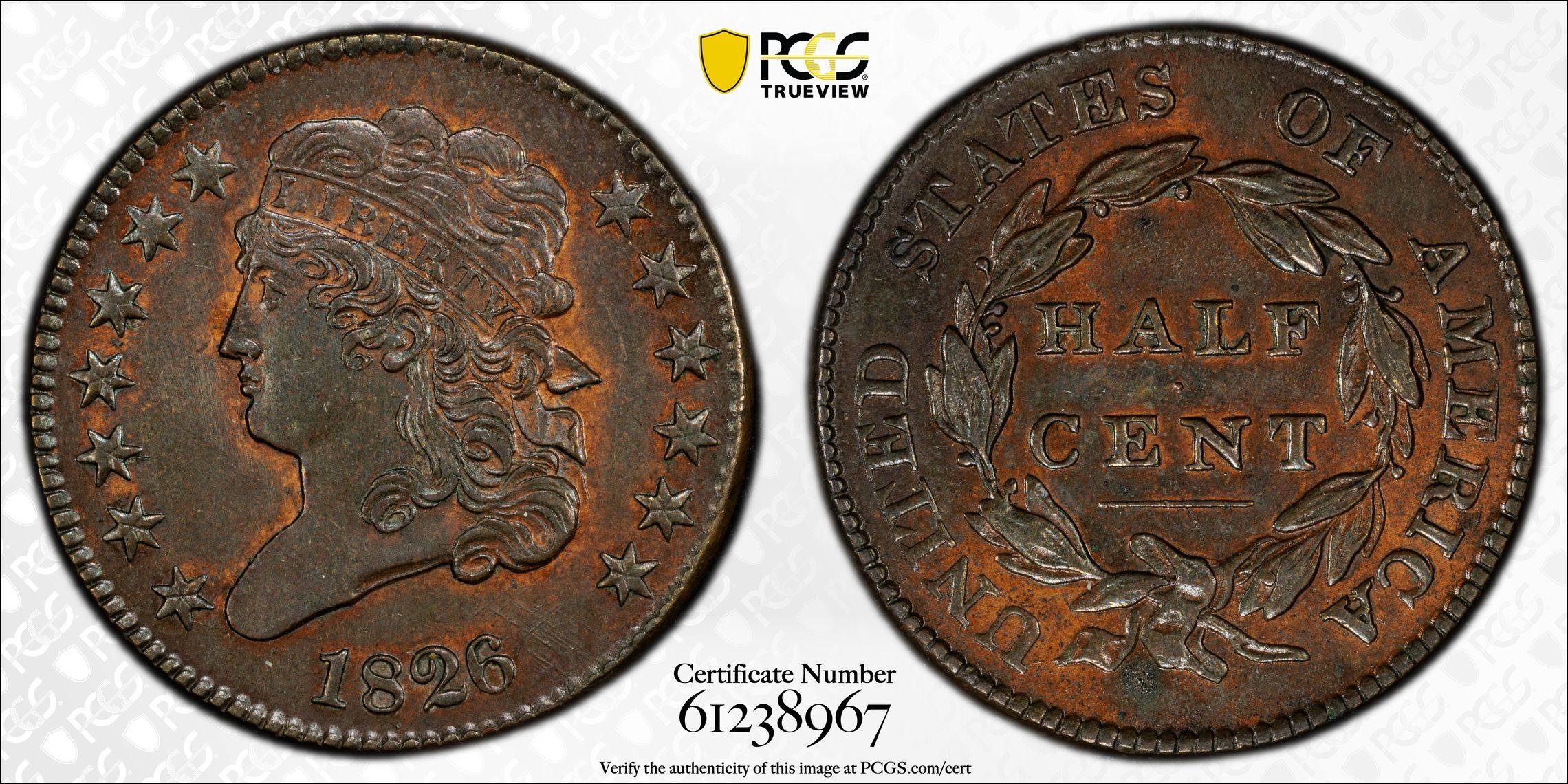 1826 P Half Cent