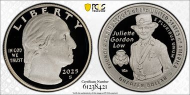 2025-S 25C Juliette Gordon Low Silver First Strike PR70DCAM