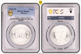 1934-M Peso KM-455  Ag MS66