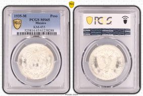1935-M Peso KM-455  Ag MS65