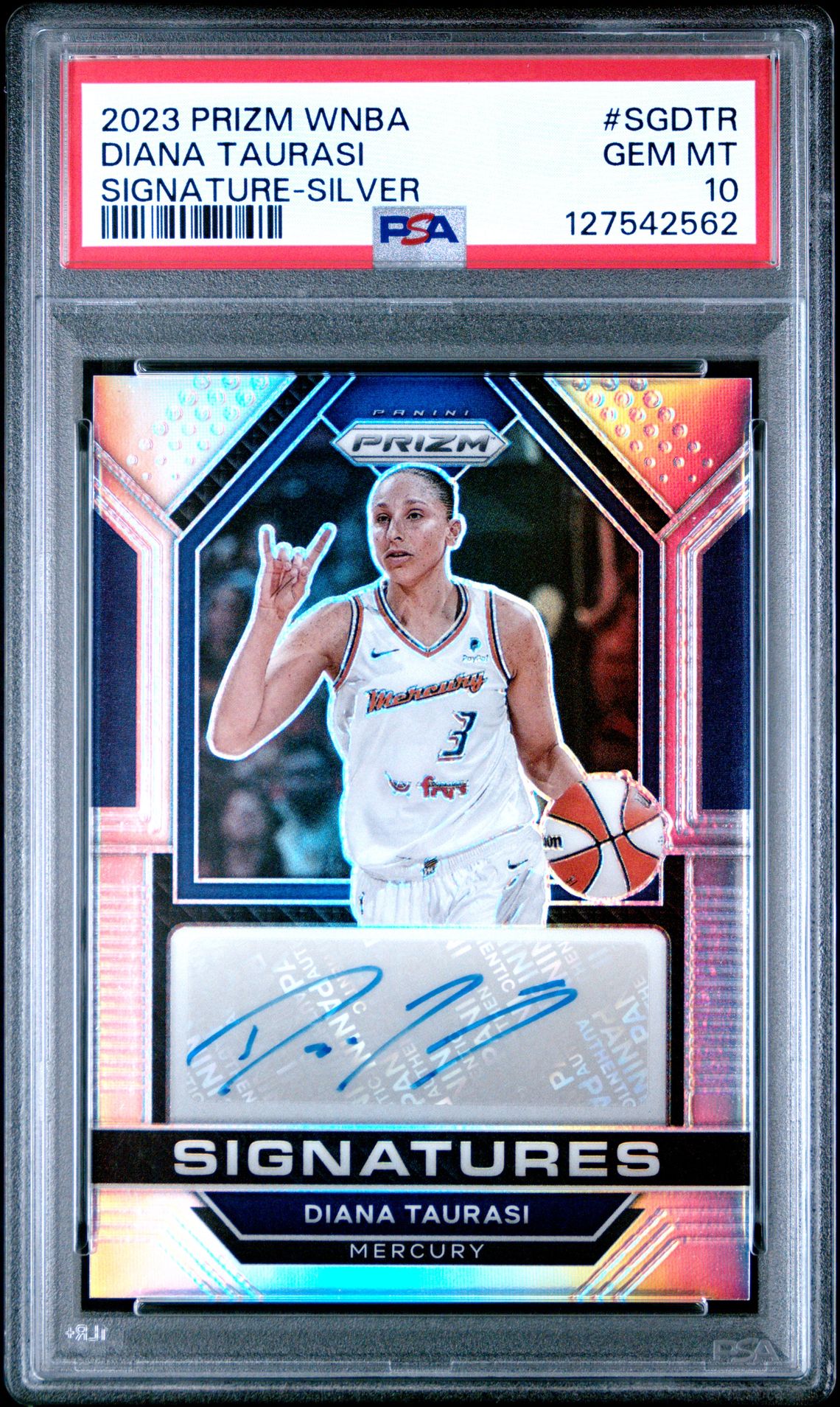 2023 Panini PANINI PRIZM WNBA SIGNATURES SILVER #SGDTR Diana Taurasi front