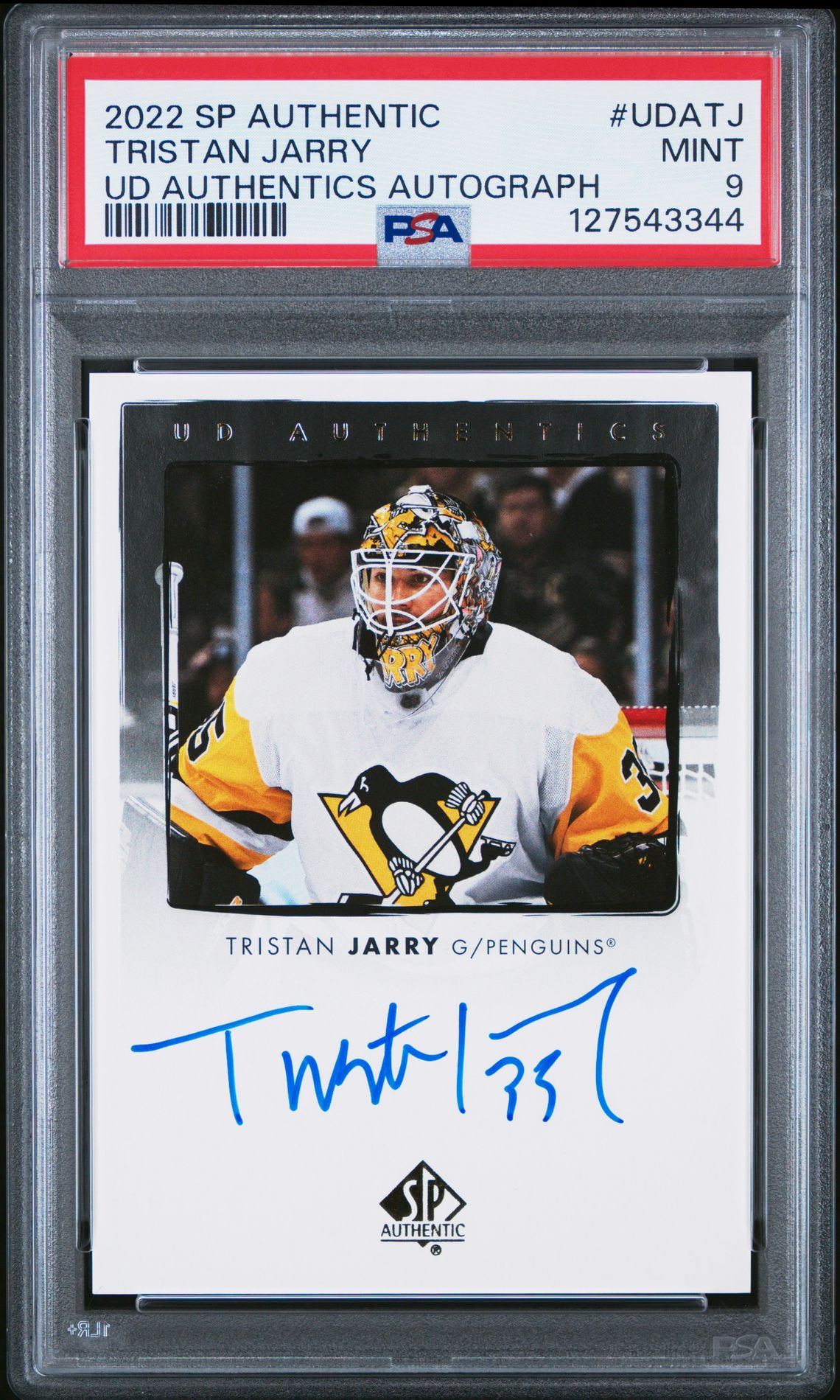 2022 Sp Authentic Ud Authentics Autographs Tristan Jarry #Udatj (Ud Authentics Autograph) Mint 9 front