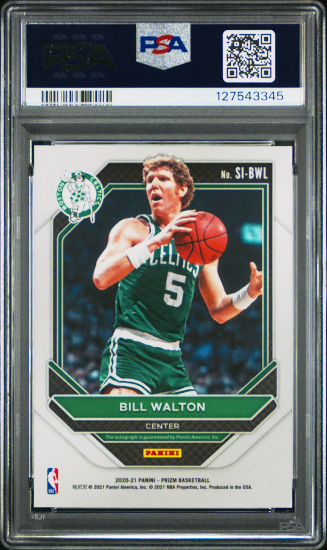 2020 Panini Prizm Signatures Bill Walton #Bwl (Signatures) Gem Mt 10 back